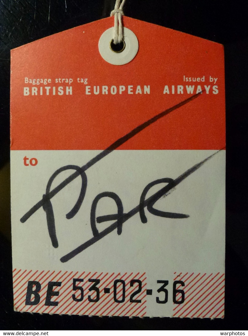 ETIQUETTE BAGAGE _ BEA _ BRITISH EUROPEAN AIRWAYS - Aufklebschilder Und Gepäckbeschriftung