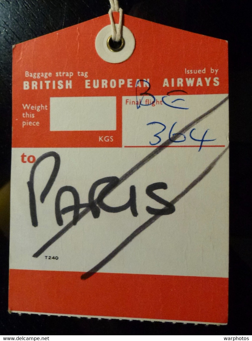 ETIQUETTE BAGAGE _ BEA _ BRITISH EUROPEAN AIRWAYS - Etiquetas De Equipaje