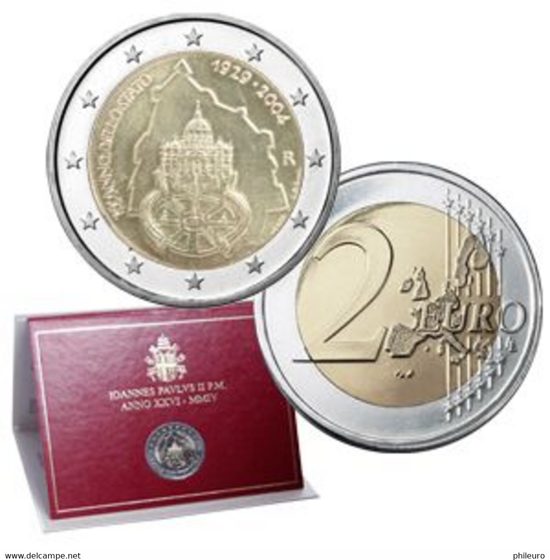 Vatican 2004 : 2 Euro Commémorative "75 Ans De La Fondation De L'Etat De La Cité Du Vatican" (en Coffret) - Vatican