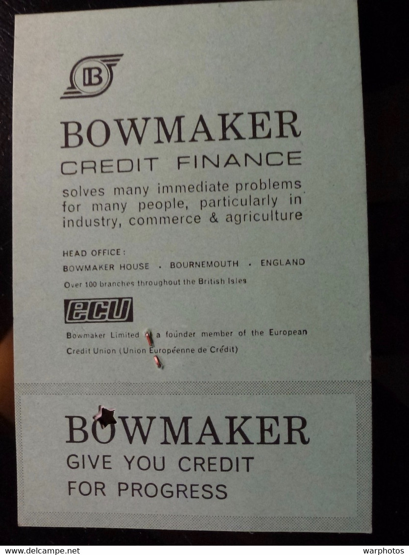 CARTE D'EMBARQUEMENT : BEA _ BRITISH EUROPEAN AIRWAYS _ PUB BOWMAKER - Carte D'imbarco