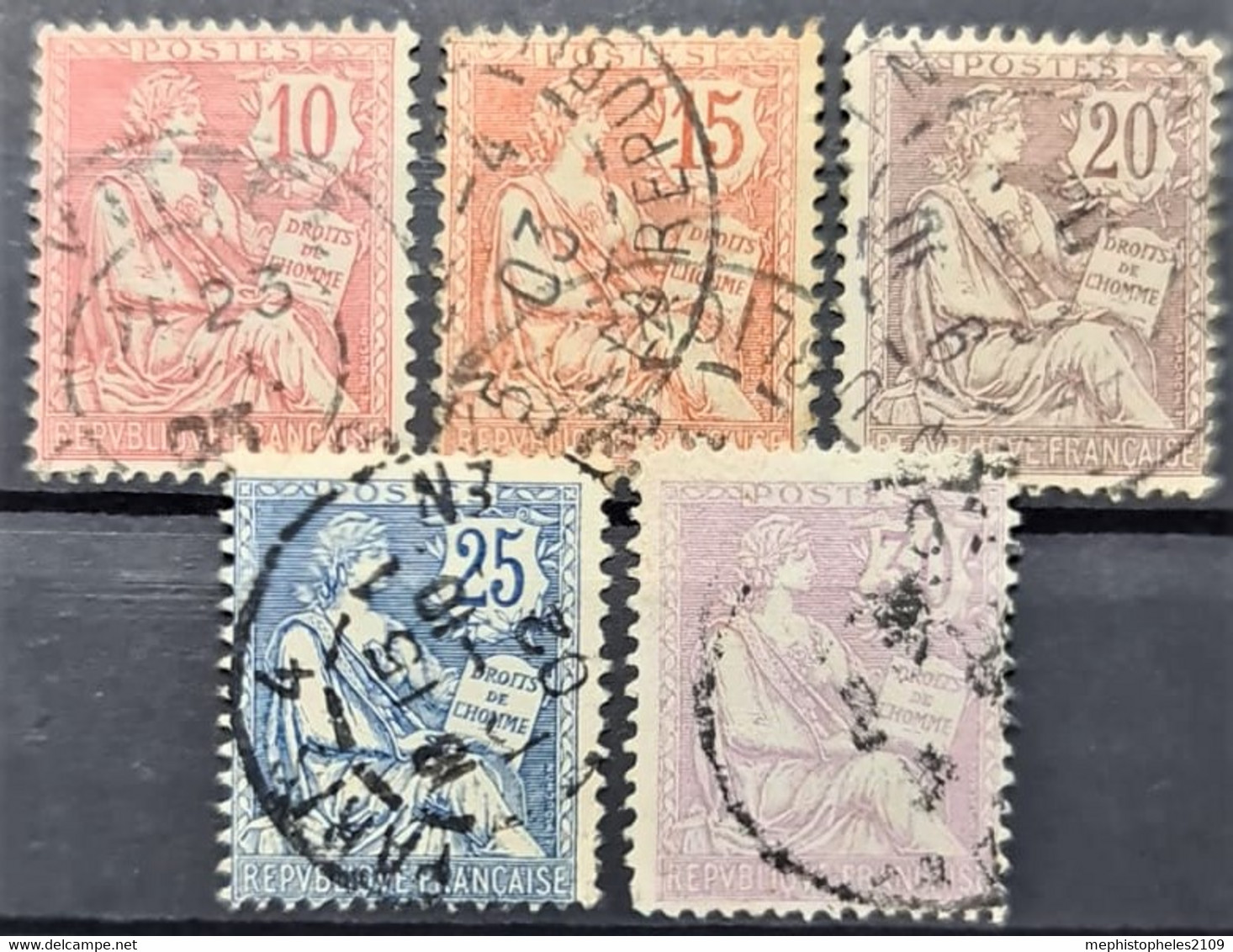 FRANCE 1902 - Canceled - YT 124-128 - Complete Set! - 1900-02 Mouchon