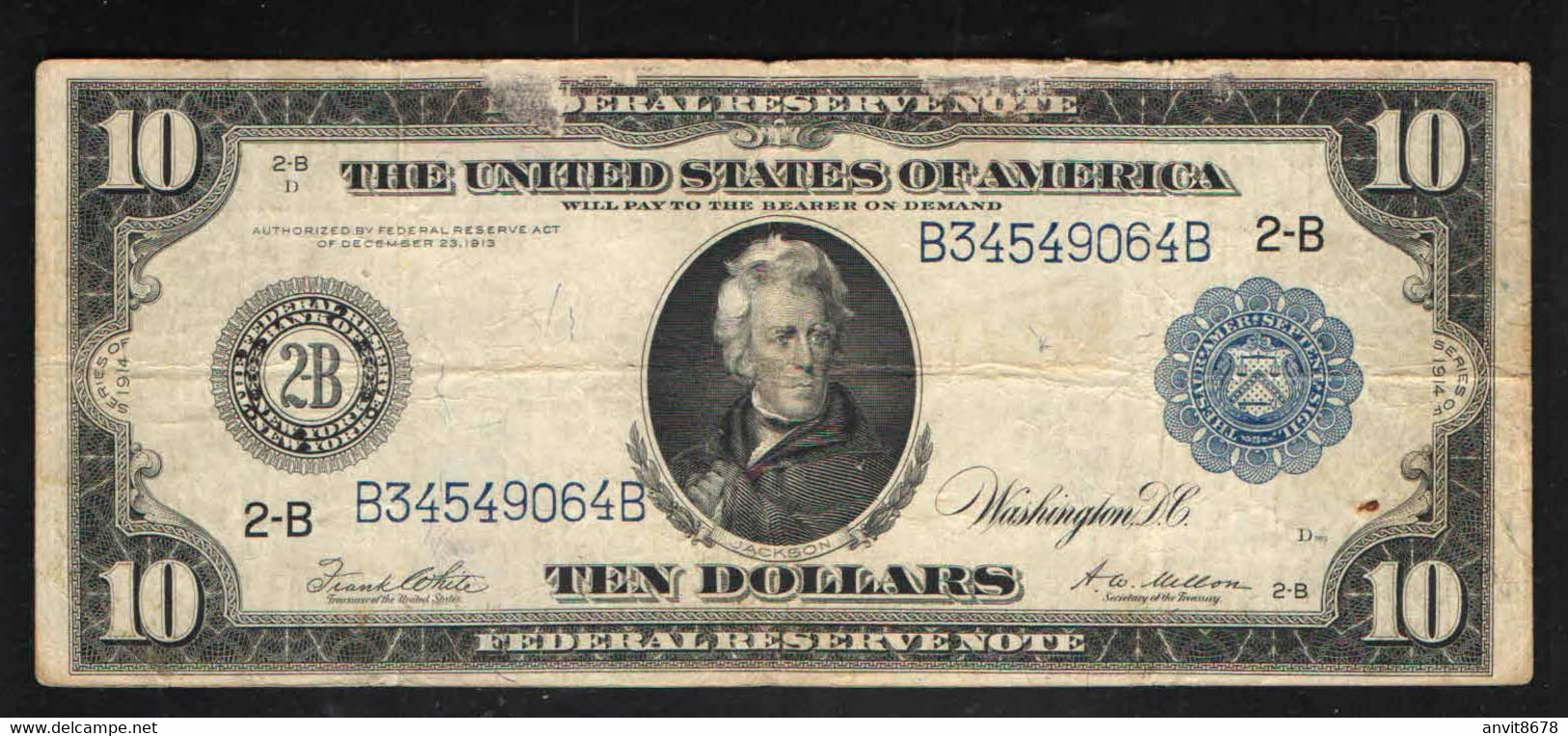USA  10 $  1914 - Non Classificati