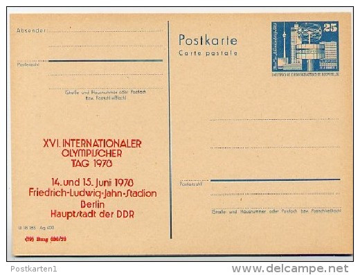 DDR P80-1d-78 C8-b Postkarte PRIVATER ZUDRUCK Olympischer Tag Berlin 1978 - Cartoline Private - Nuovi