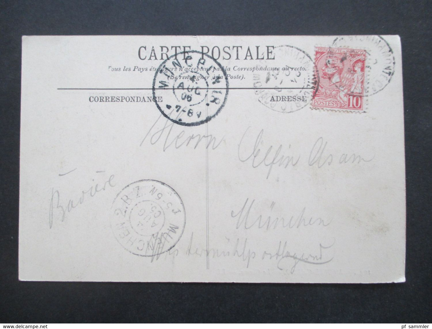 AK 1906 Monaco Monte Carlo Le Casino Nach München Gesendet Mit 2 Ankunftsstempel - Monte-Carlo