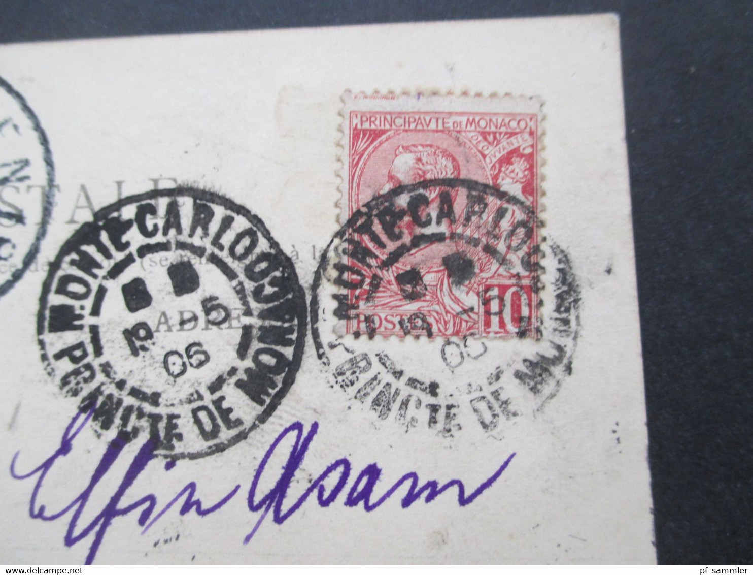 AK 1906 Monaco Monte Carlo Nice Le Paillon Nach München Gesendet Mit Ank. Stempel Und Vermerk Postlagernd - Monte-Carlo