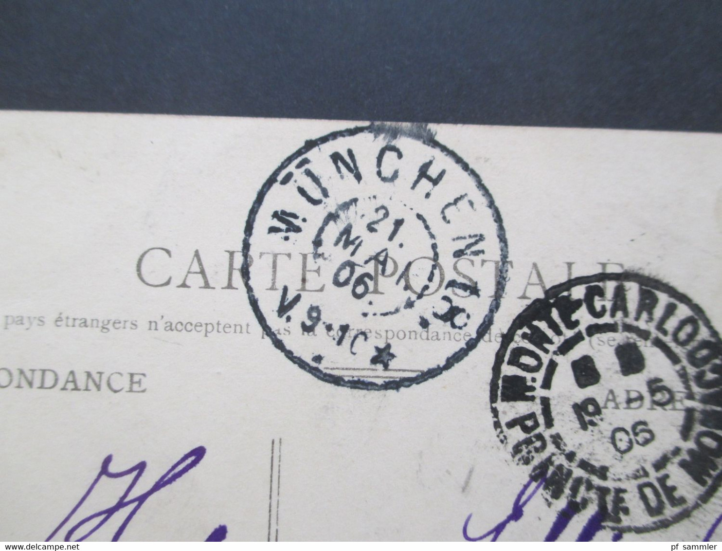 AK 1906 Monaco Monte Carlo Nice Le Paillon Nach München Gesendet Mit Ank. Stempel Und Vermerk Postlagernd - Monte-Carlo