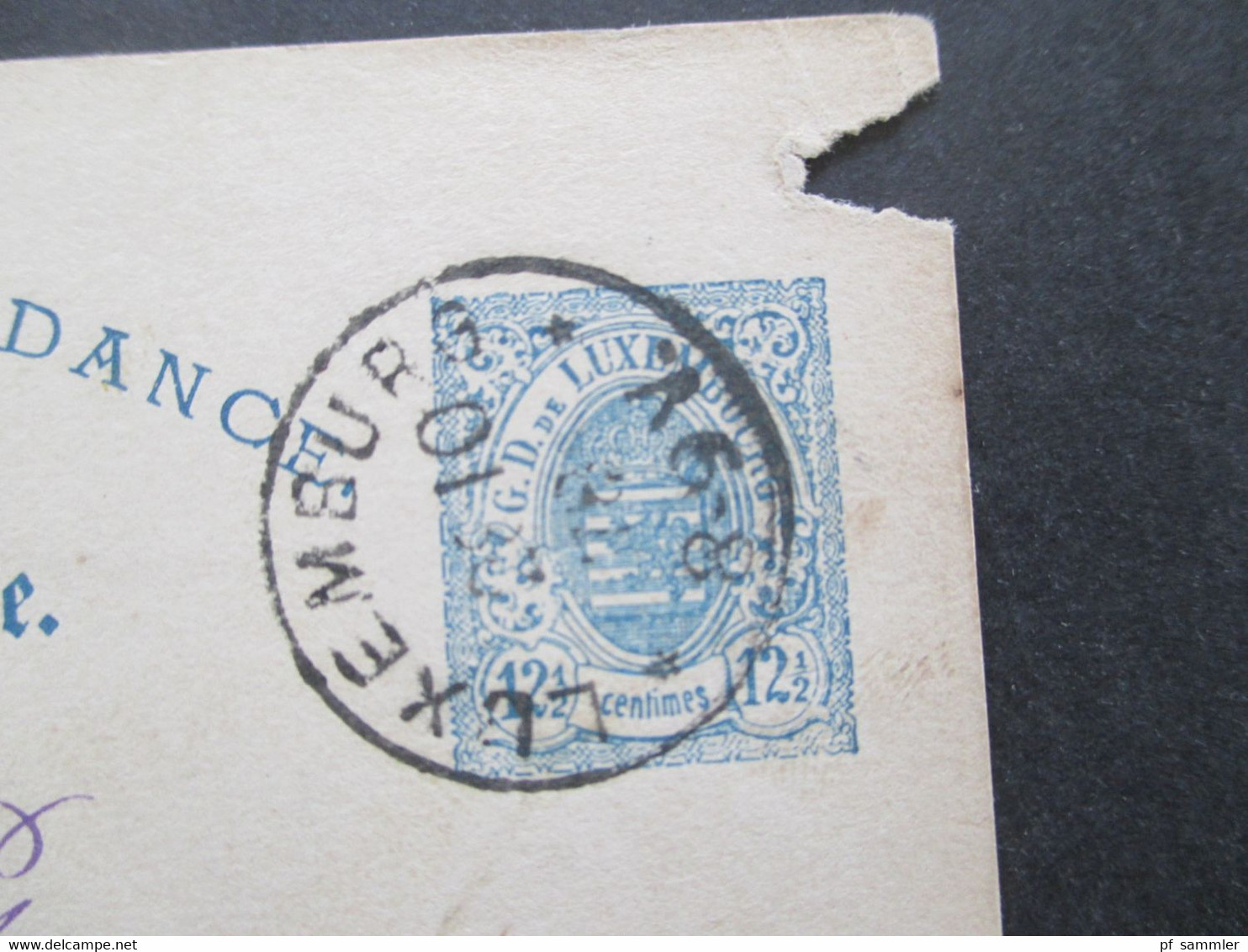 Luxemburg 1878 Ganzsache P 19 Stempel Luxemburg Corrrespondenz Karte Starke Gebrauchsspuren!!! - Interi Postali