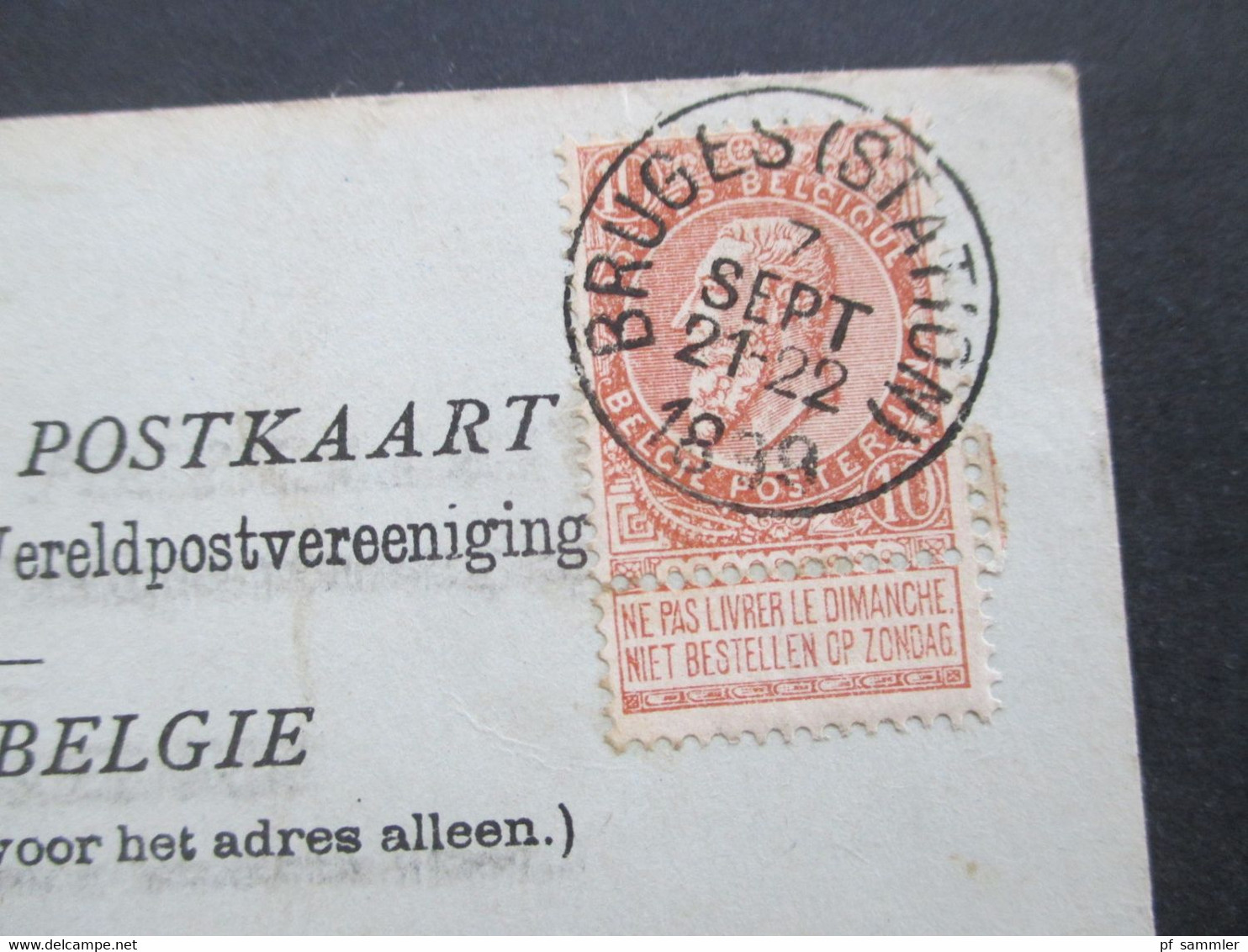 Belgien 1899 Mondschein AK Bruges Quai Vert. Stempel Bruges (Station) Nach Aachen Gesendet Mit Ank. Stempel - Brugge