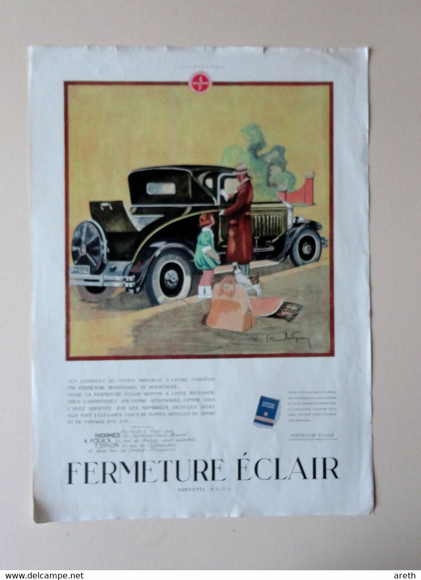 Ancienne Publicité Presse De 1926 - 40 X 29 Cm - HERMES Sellier - Double Face - Advertising