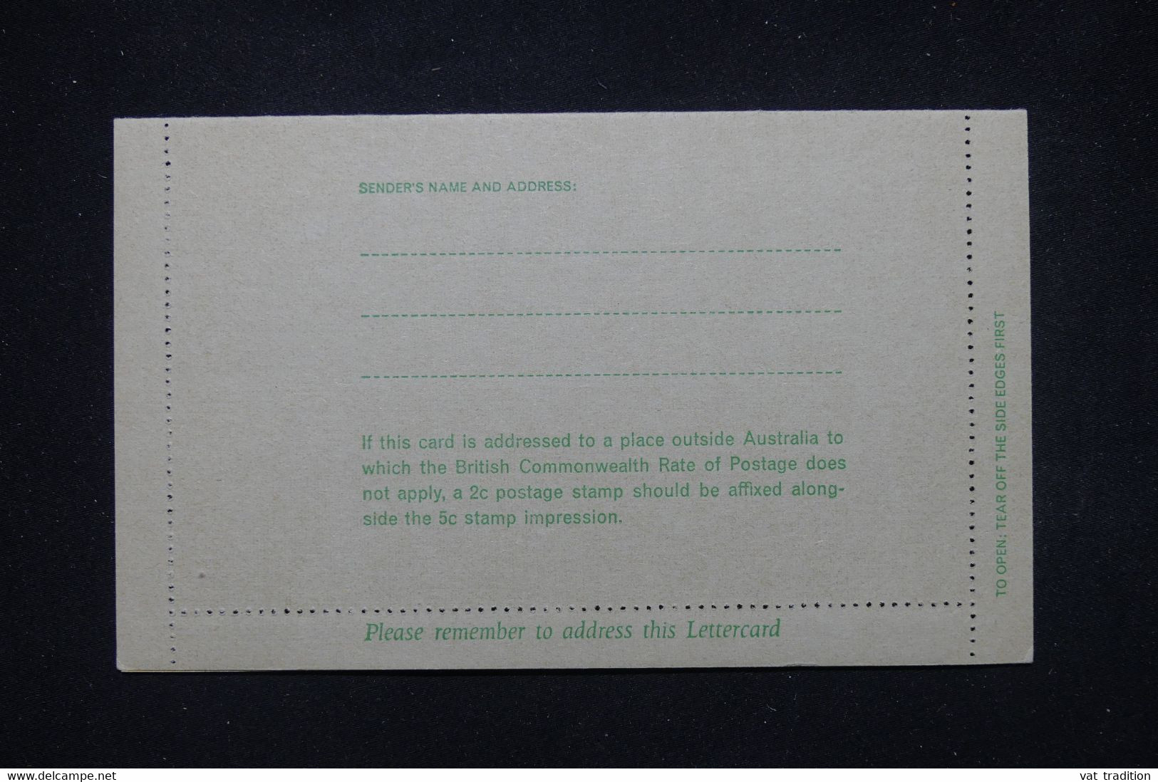 AUSTRALIE - Entier Postal Carte Lettre , Non Circulé - L 81129 - Postal Stationery