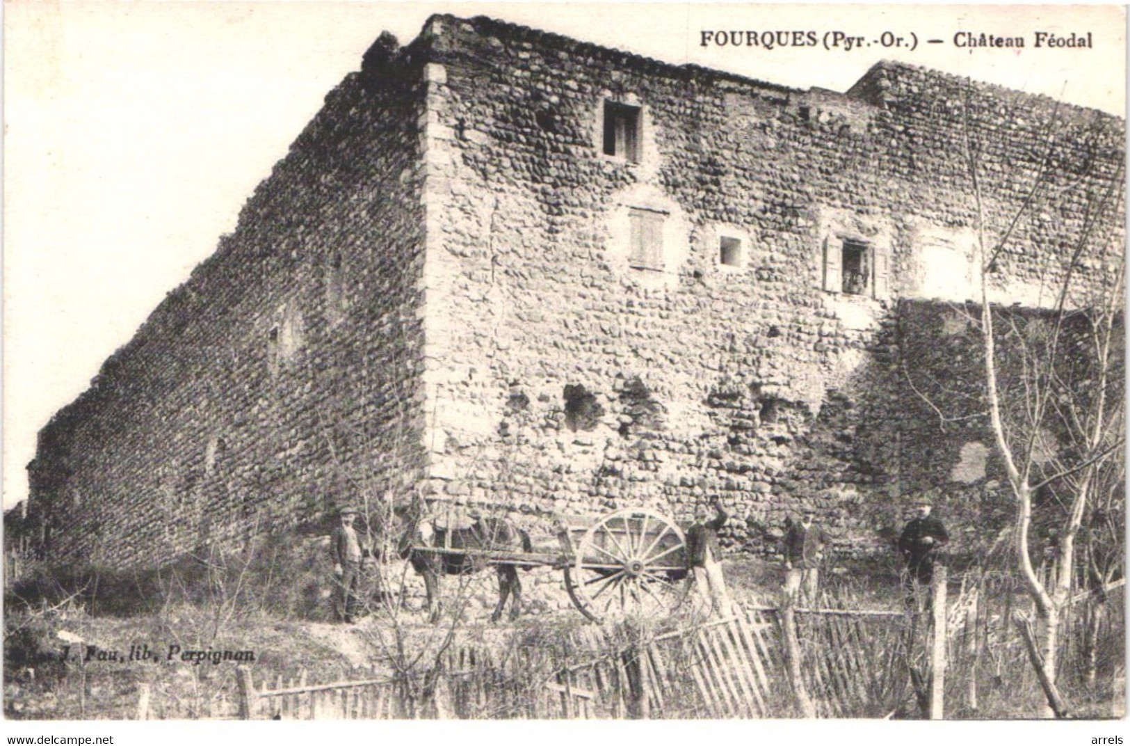 FR66 FOURQUES - Fau - Château Féodal - Attelage - Animée - Belle - Other & Unclassified