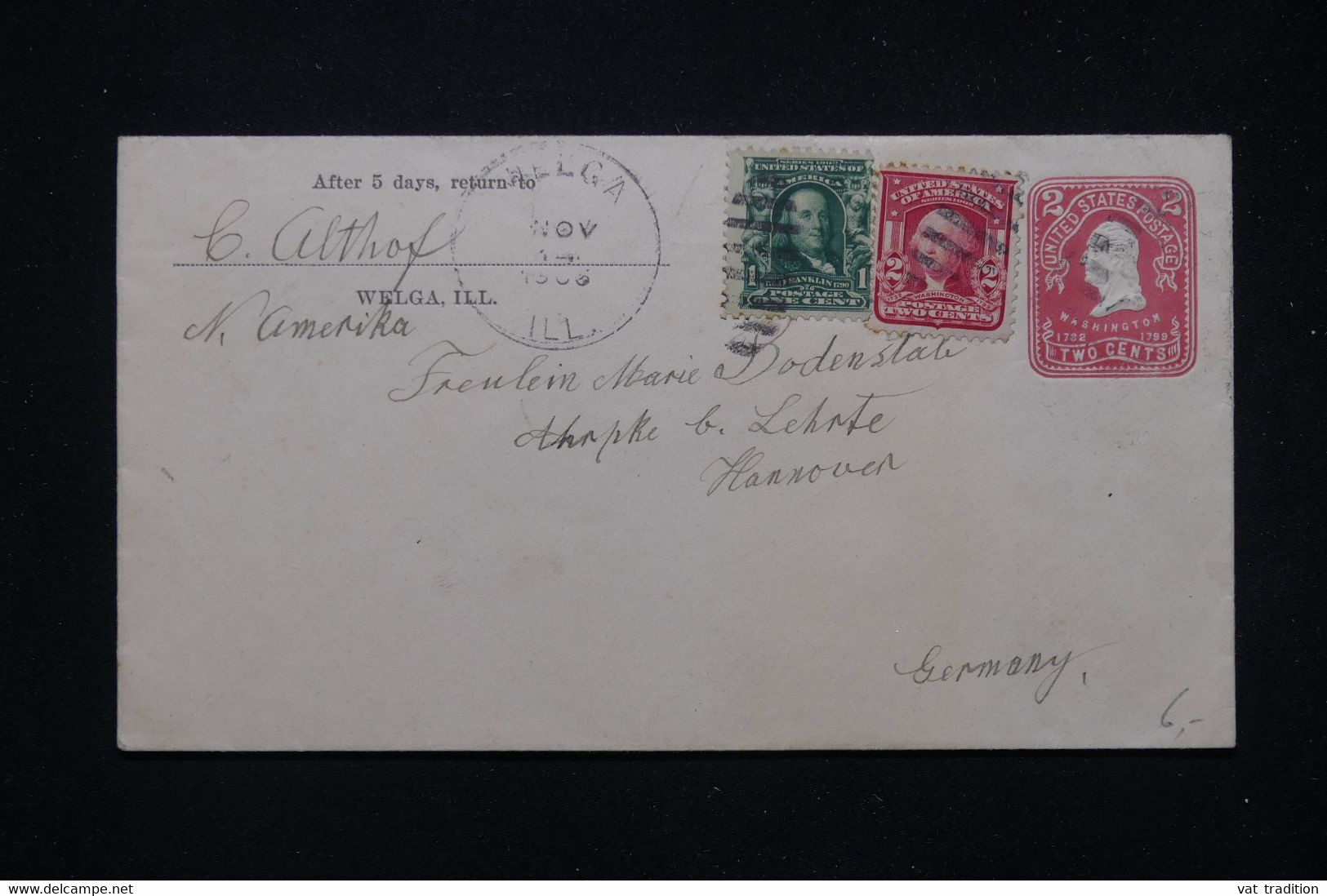 ETATS UNIS - Entier Postal + Compléments De Welga Pour L 'Allemagne En 1906 - L 81178 - 1901-20