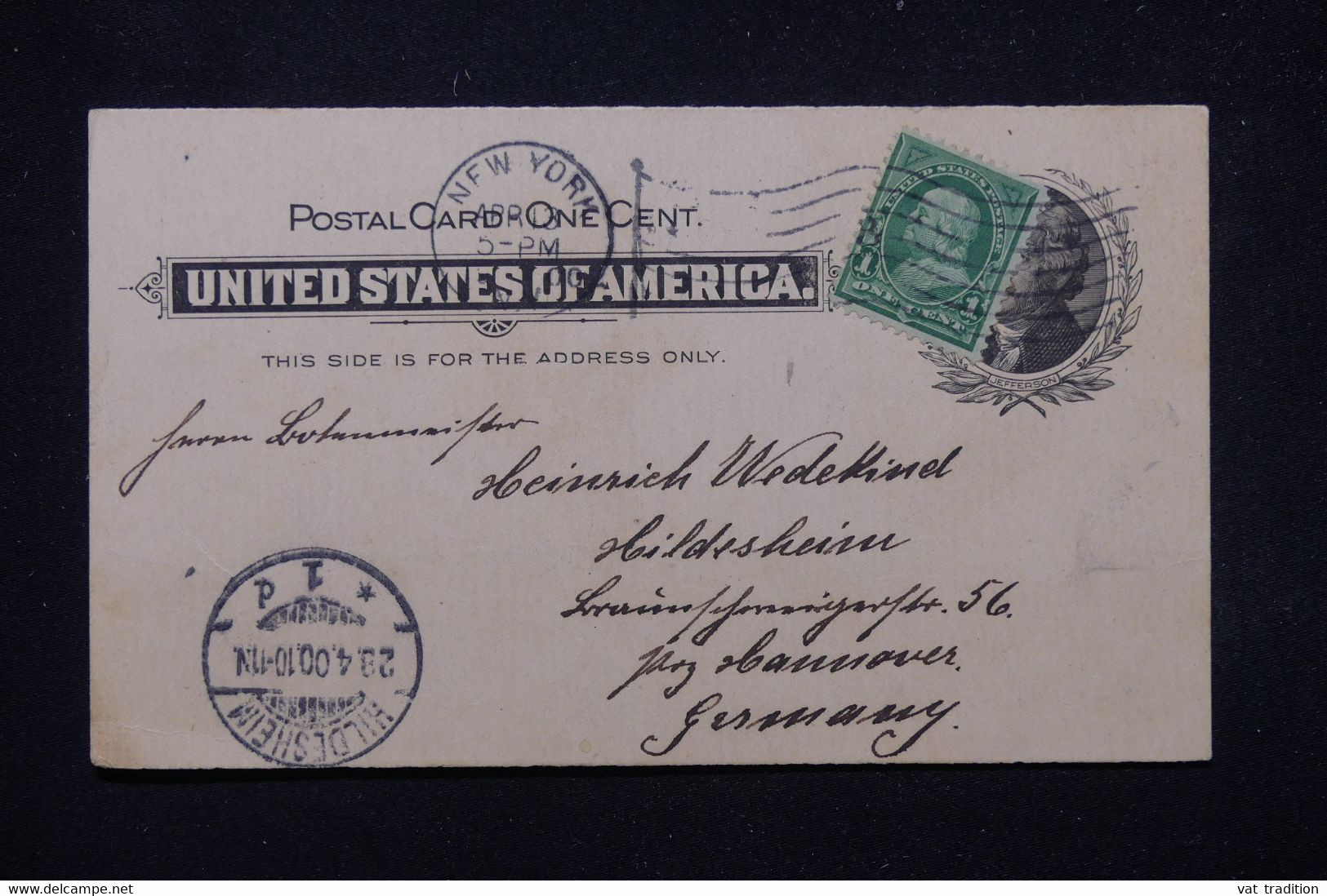 ETATS UNIS - Entier Postal + Complément De New York En 1900 Pour L 'Allemagne - L 81209 - ...-1900