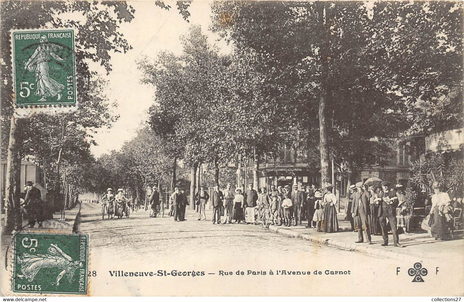 94-VILLENEUVE-SAINT-GEORGES-RUE DE PARIS ET L'AVENUE DE CARNOT - Villeneuve Saint Georges
