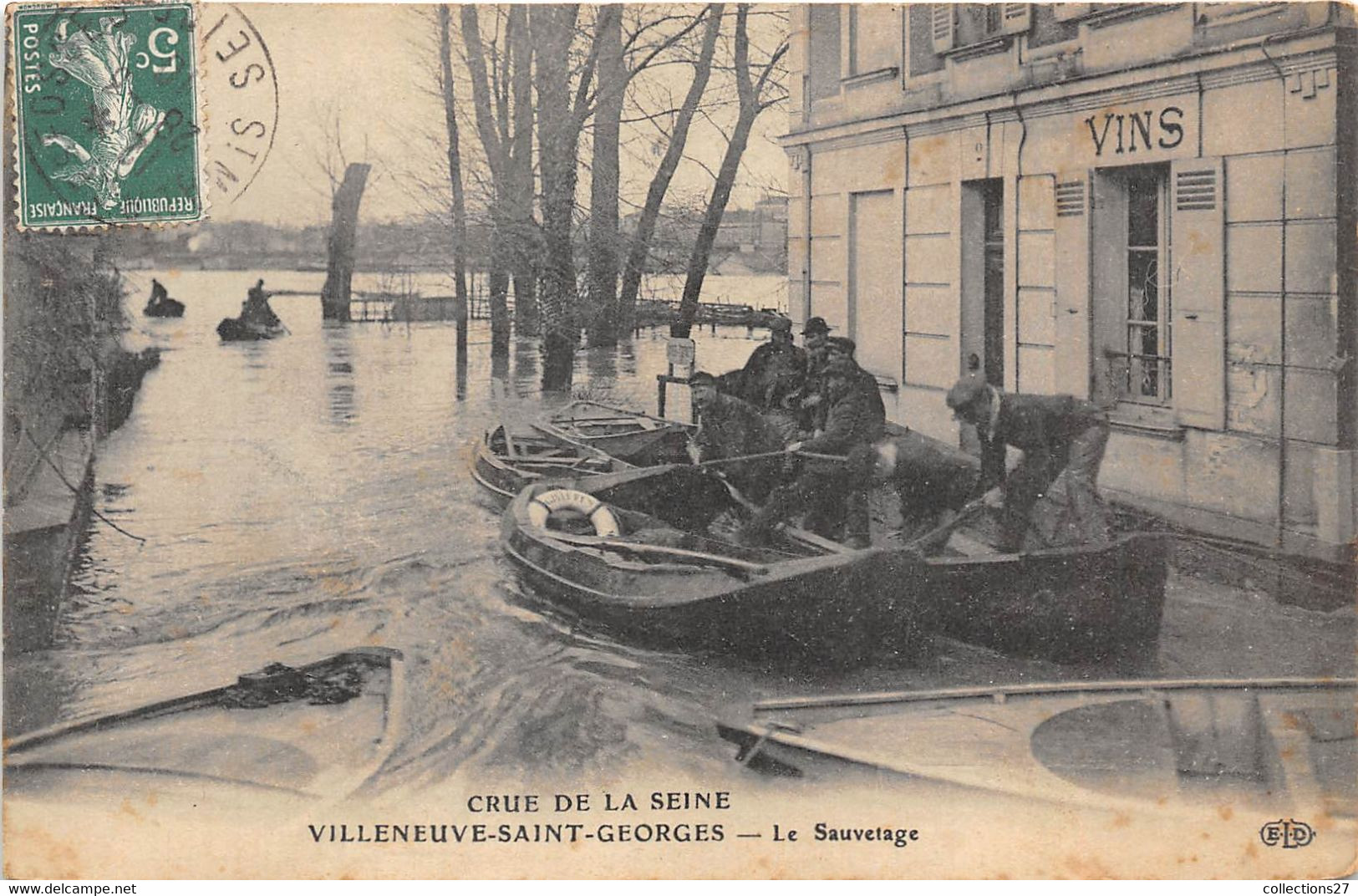 94-VILLENEUVE-SAINT-GEORGES- CRUE DE LA SEINE , LE SAUVETAGE - Villeneuve Saint Georges