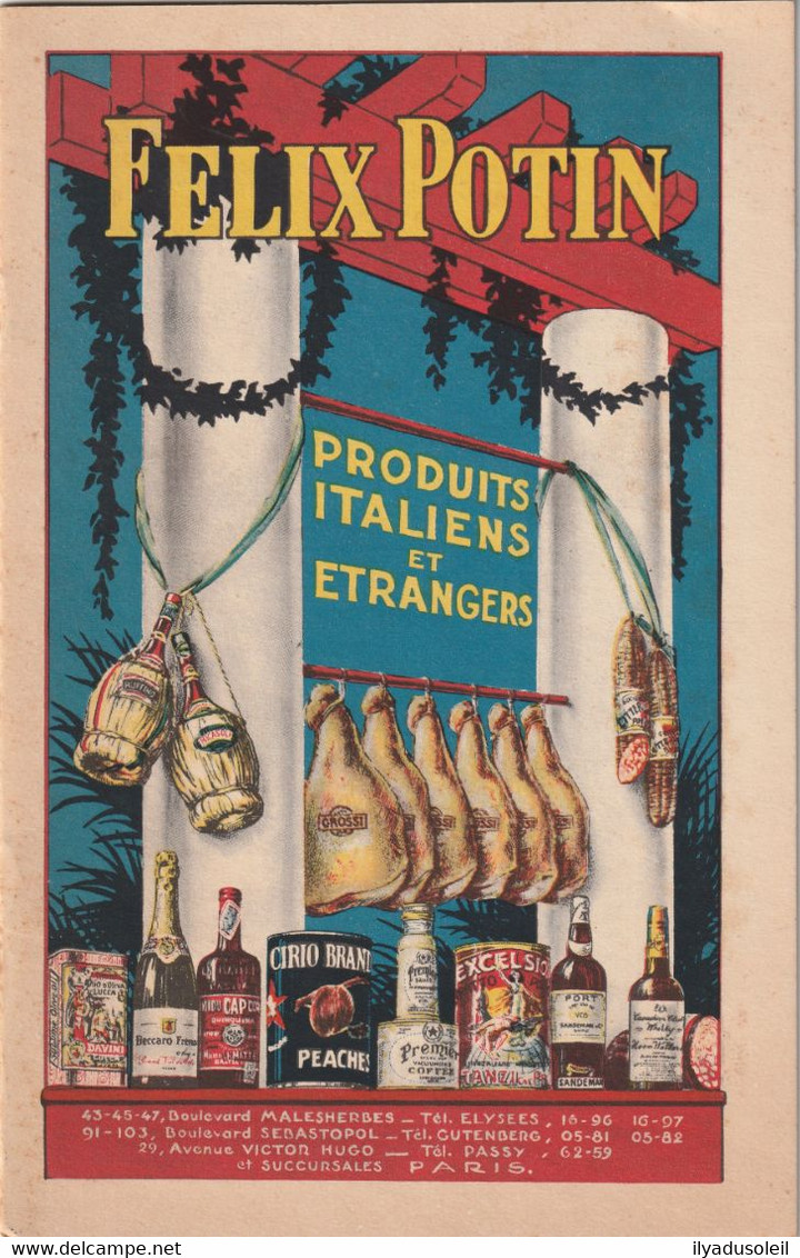 Felix Potin Catalogue Produits Italiens Et Etrangers 15 X 23.2 Cm Un Dessin De Capiello - Advertising