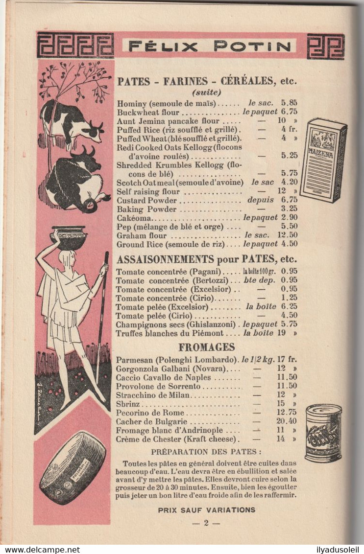 Felix Potin Catalogue Produits Italiens Et Etrangers 15 X 23.2 Cm Un Dessin De Capiello - Advertising