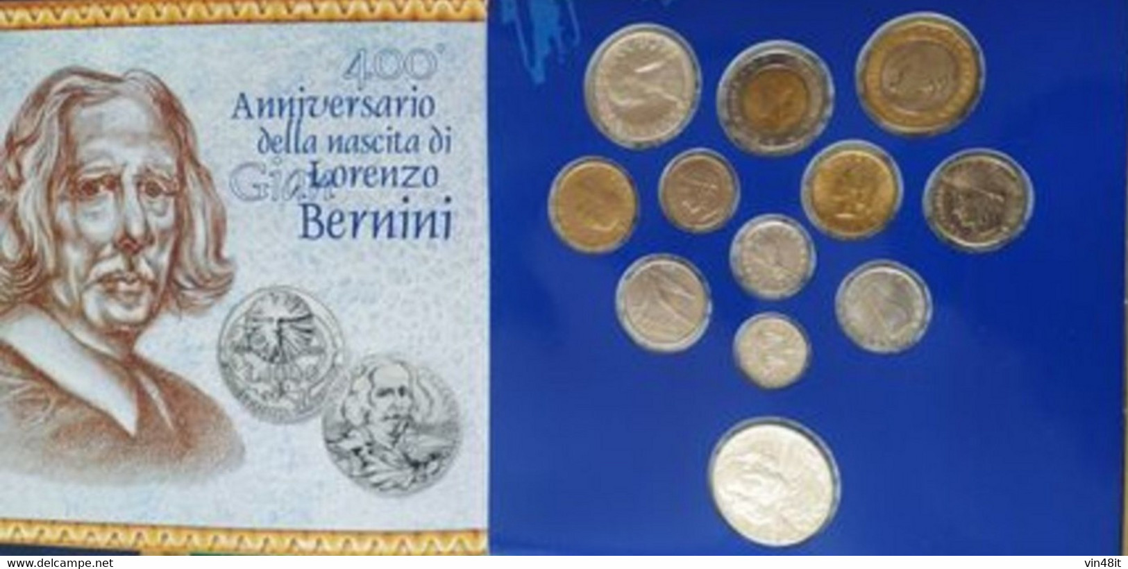 1998  - ITALIA REPUBBLICA  -  SET FIOR DI CONIO  - 12  MONETE  - BERNINI   - - Jahressets & Polierte Platten
