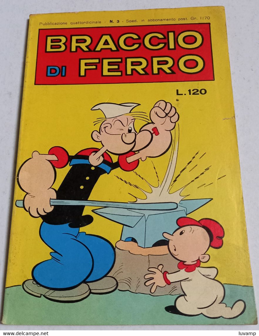 BRACCIO DI FERRO N. 3  DEL   30 GENNAIO 1971 -EDIZ.  BIANCONI (CART 48) - Humoristiques
