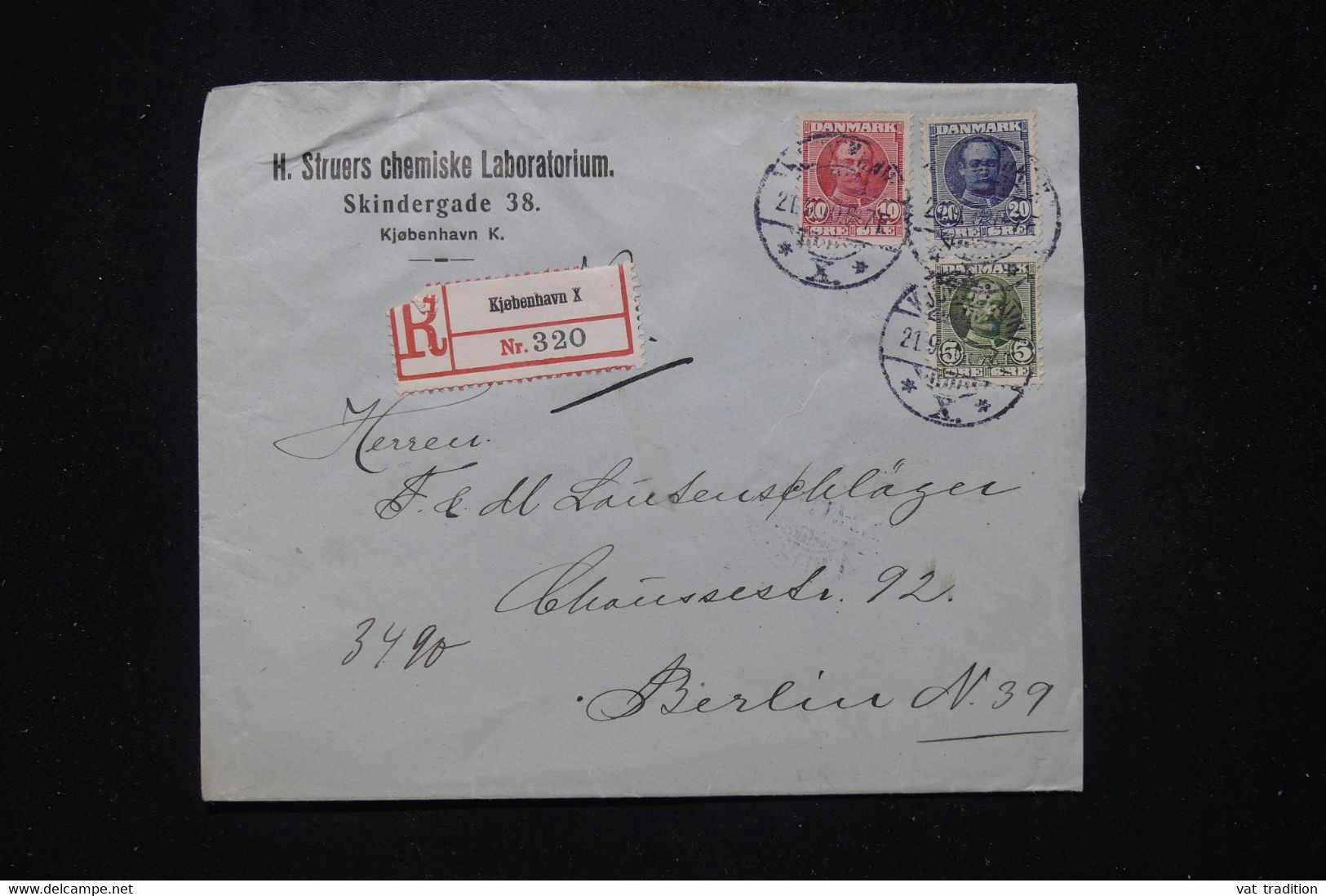DANEMARK - Enveloppe Commerciale En Recommandé De Copenhague Pour L'Allemagne En 1910 - L 81256 - Briefe U. Dokumente