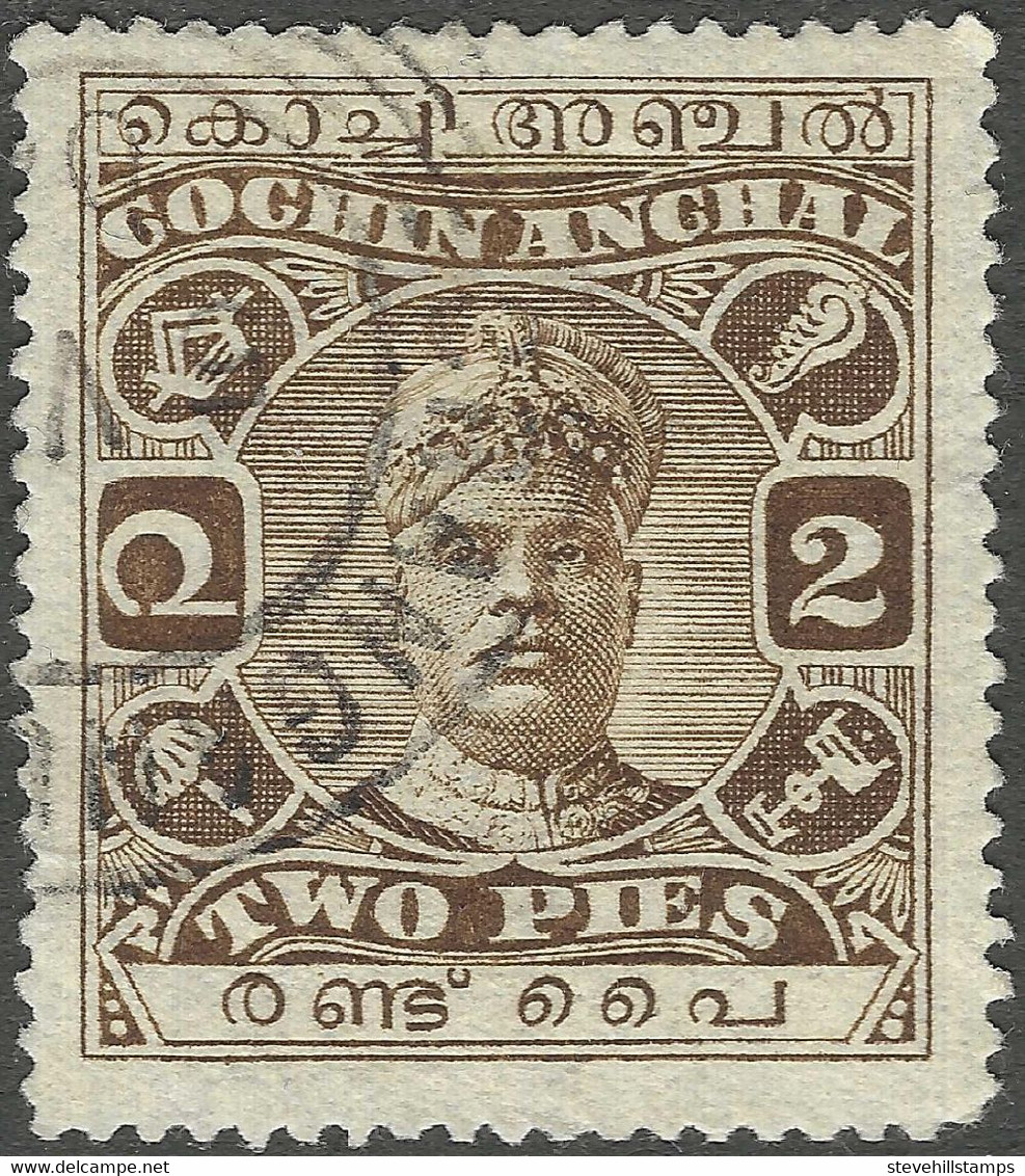 Cochin(India). 1916-30 Raja Rama Varma II. 2p Die II Used SG 35b - Cochin