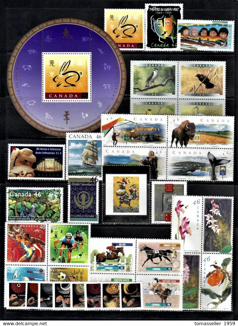 CANADA 1999  Year  Set  24  Issues (44 St.+3 S/s+1 Book.) - Volledige Jaargang