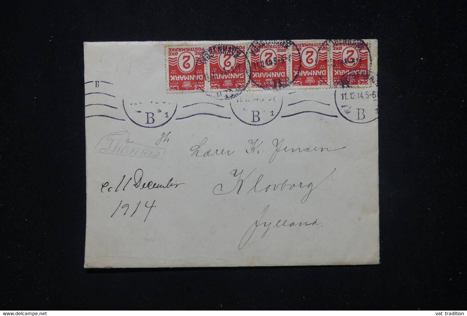 DANEMARK - Enveloppe De Copenhague Pour Klovborg En 1914 - L 81258 - Otros & Sin Clasificación