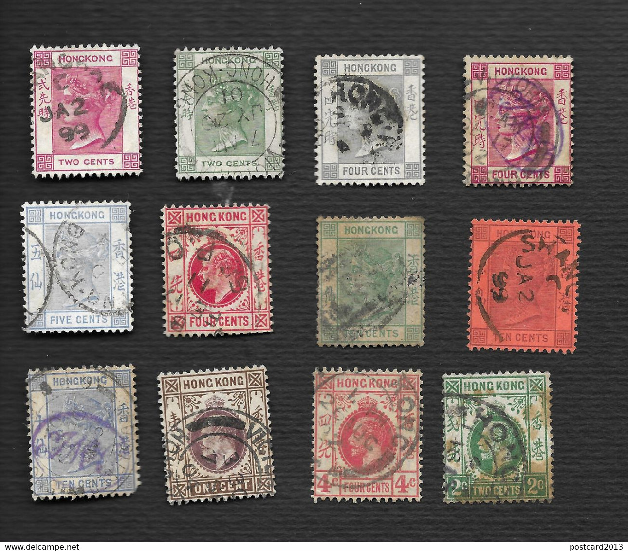 CHINA , HONG KONG , 12 OLD STAMPS . - Other & Unclassified