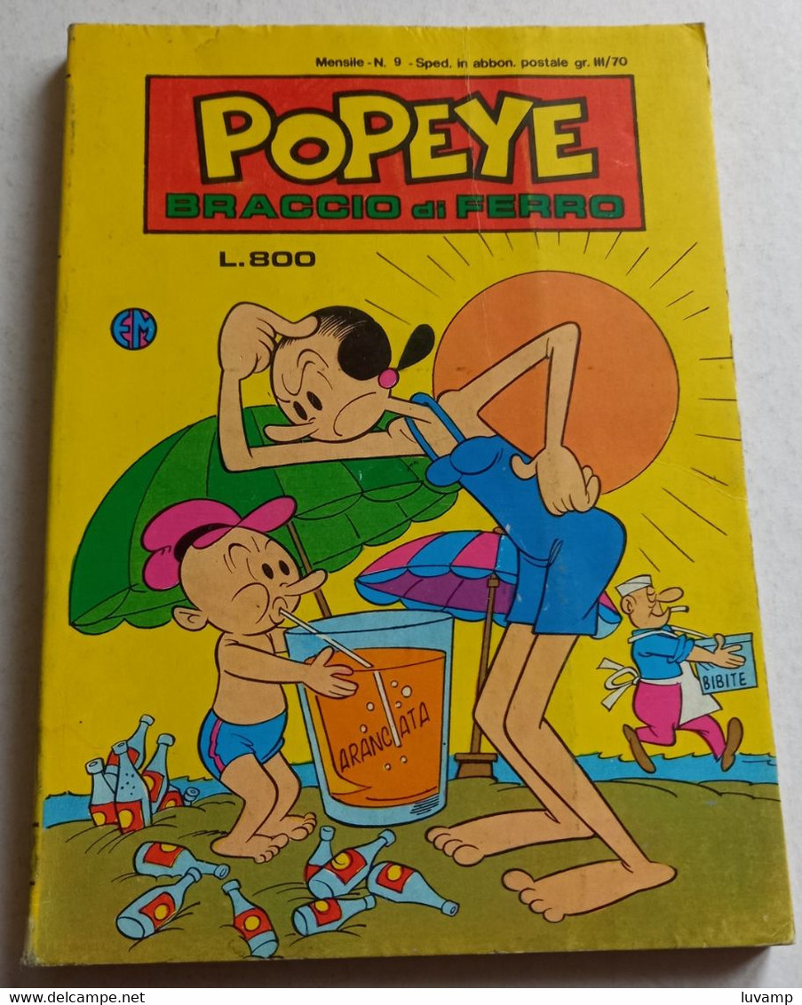 POPEYE -BRACCIO DI FERRO   N. 9 -   AGOSTO 1982 -EDIZ.  METRO (CART 48) - Humoristiques