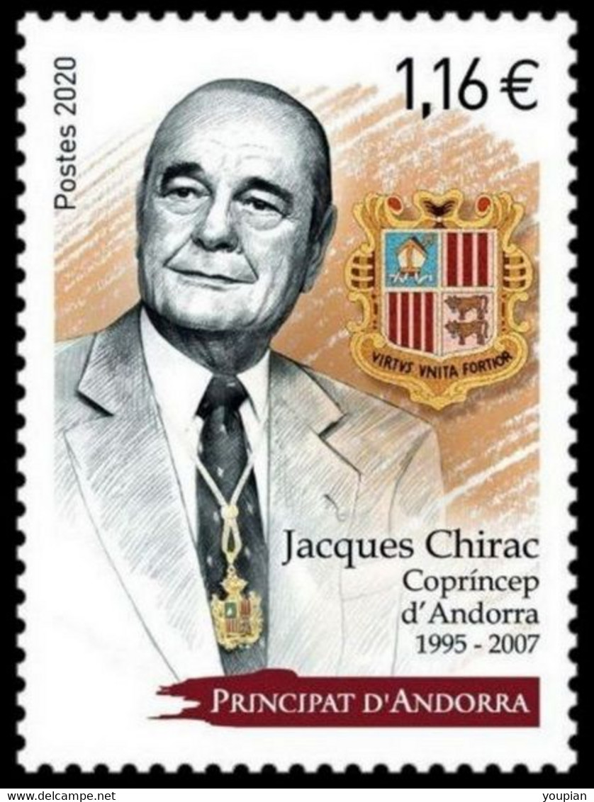 Andorra (French Post) 2020, Jacques Chirac, MNH Single Stamp - Unused Stamps