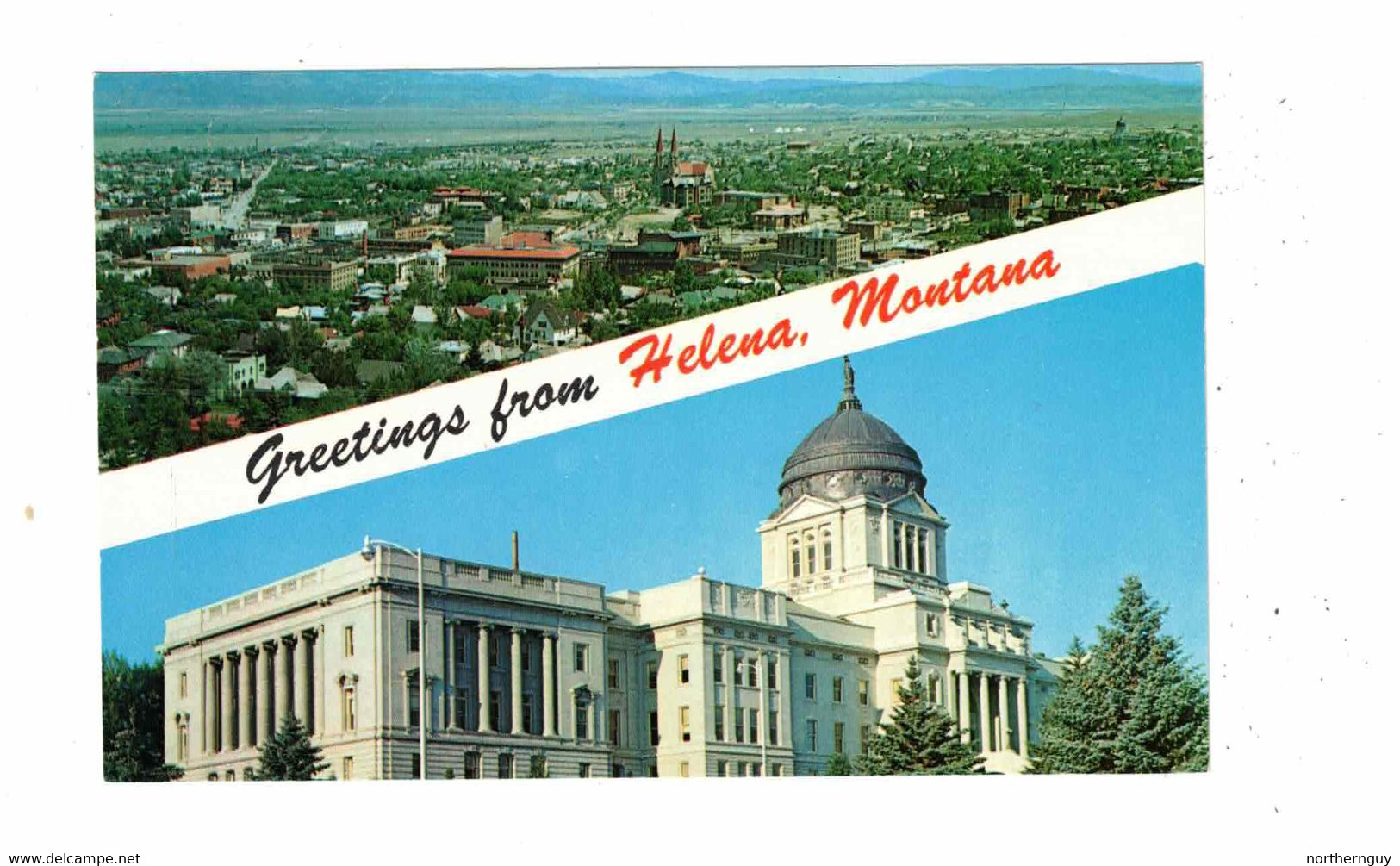 HELENA, Montana, USA, Greetings From, Split-View Described On Back, Old Chrome Postcard - Helena