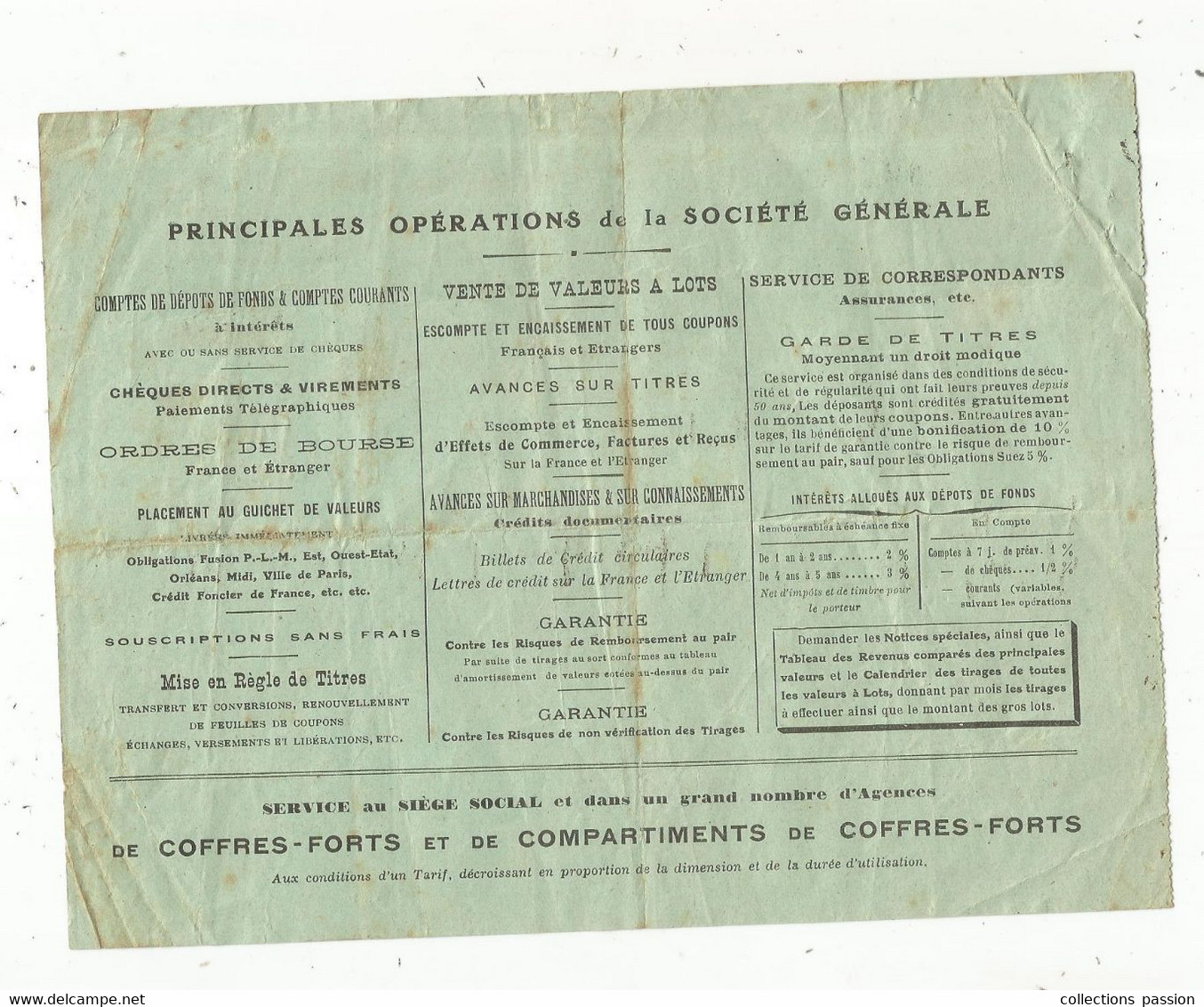 SOCIETE GENERALE ,  Récépissé De Titres ,  1917 , 2 Scans ,timbré, Frais Fr 1.75 € - Autres & Non Classés