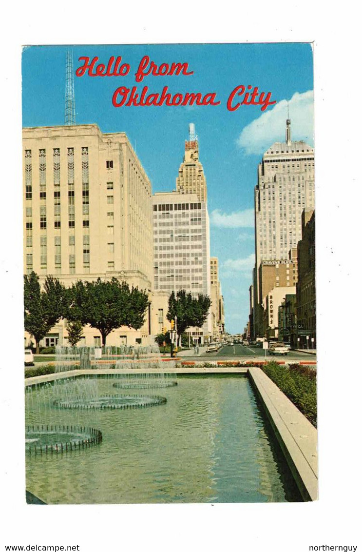 OKLAHOMA CITY, Oklahoma, USA, Hello From, Park Avenue, Old Chrome Postcard - Oklahoma City