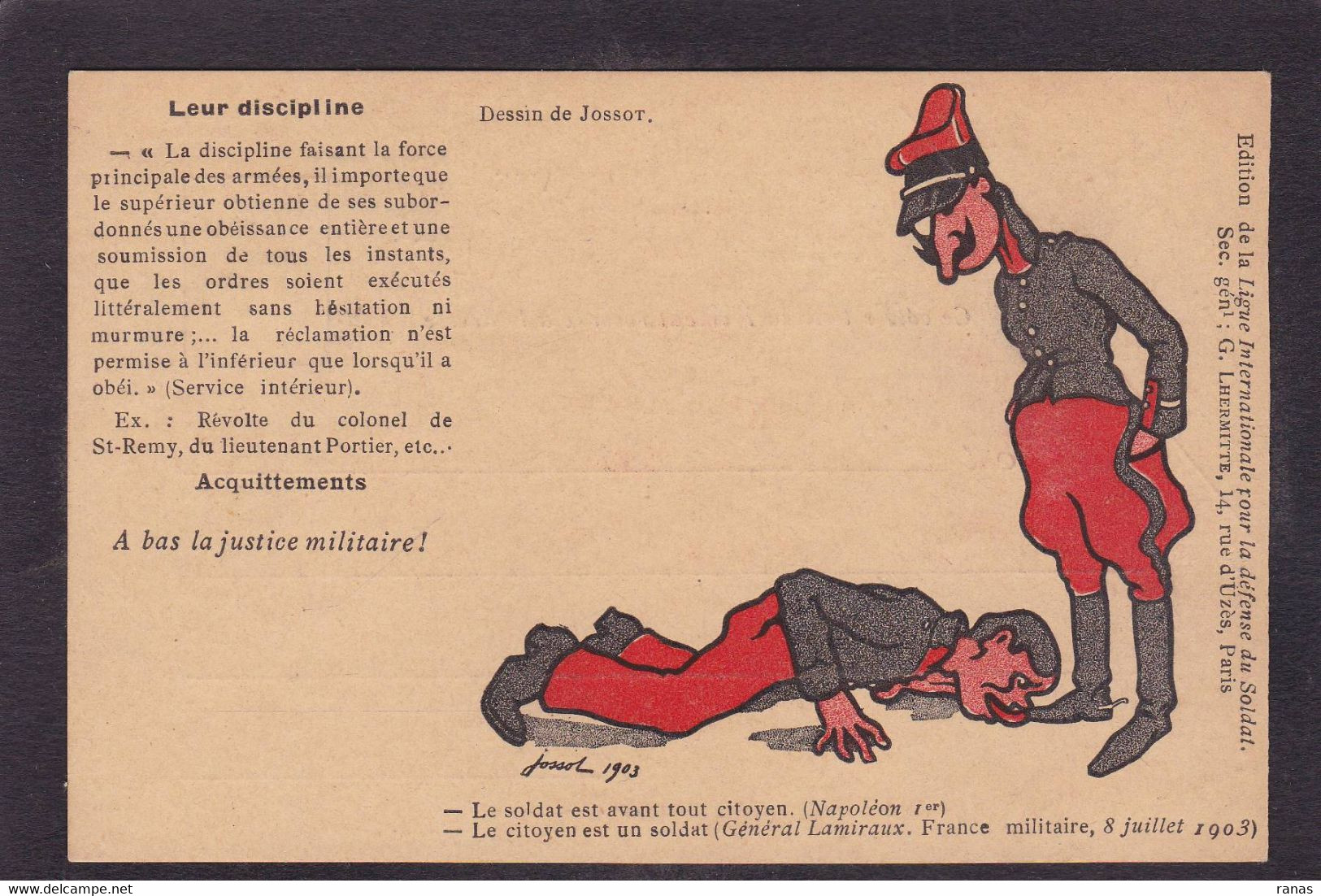 CPA Jossot Antimilitarisme Non Circulé Satirique Politique - Jossot