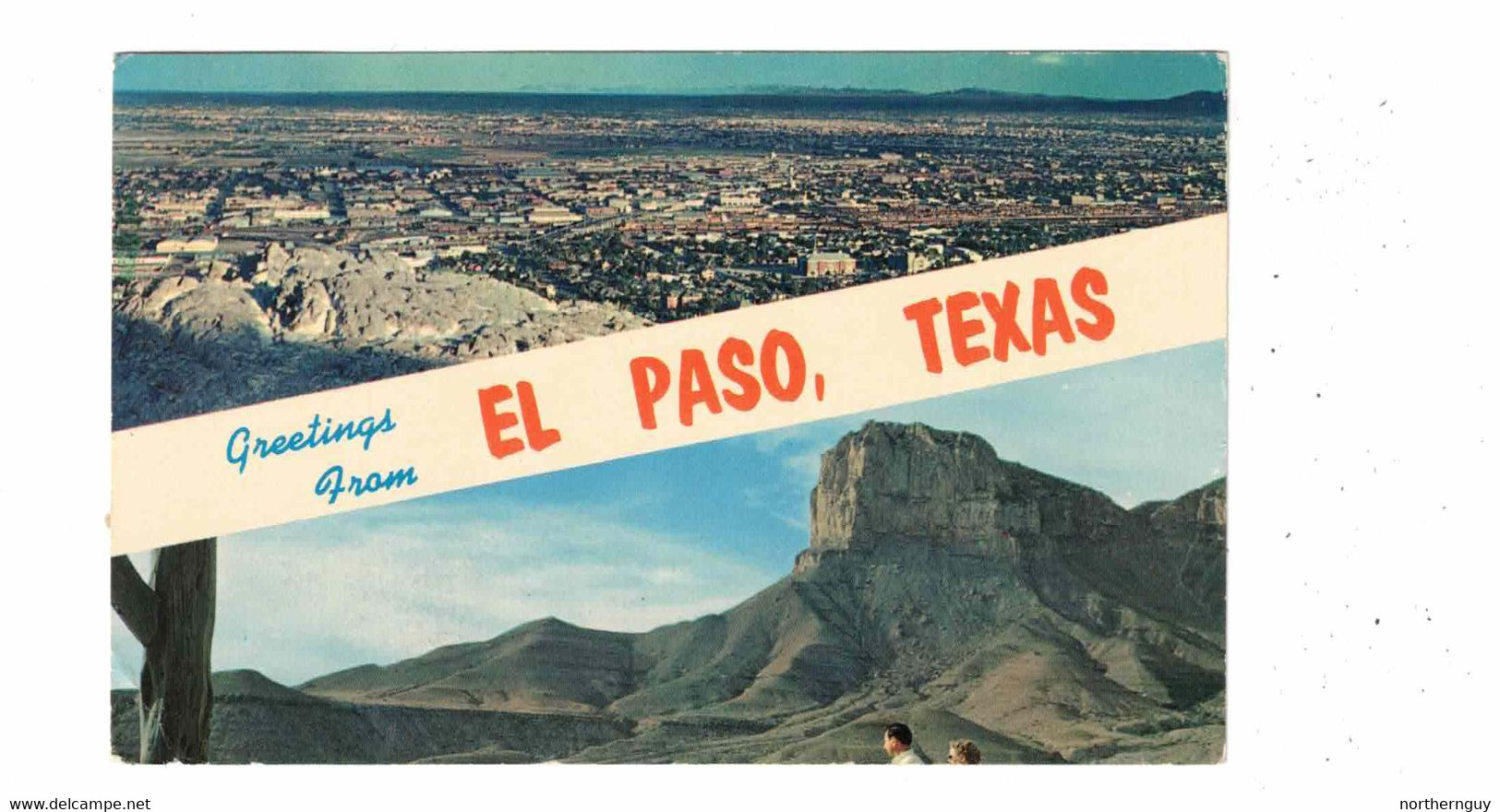 EL PASO, Texas, USA, Greetings From,  2 Views Described On Back, 1965 Chrome Postcard - El Paso