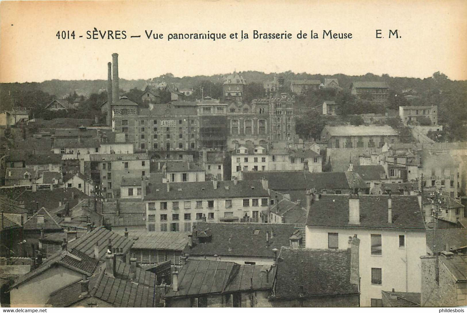 HAUTS DE SEINE   SEVRES  Vue Panoramique Et La Brasserie De La Meuse - Sevres