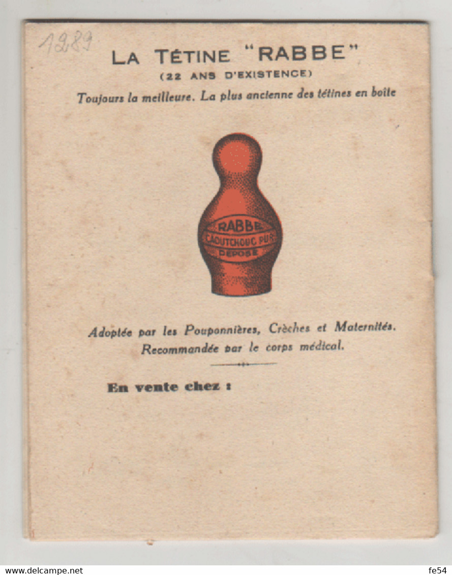 ° RABBE ° l'hygiène et l'allaitement des enfants - tétines, biberons .... ° bébé ° livret commercial ... °