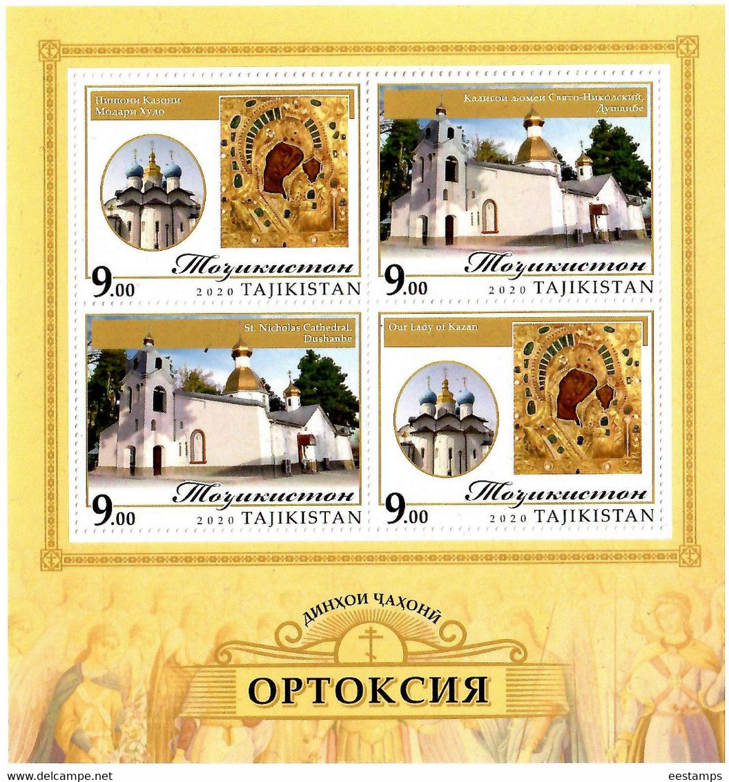 Tajikistan  2020 . Religions Of The World. Christianity – Orthodoxy. M/S Of 4 - Tayikistán