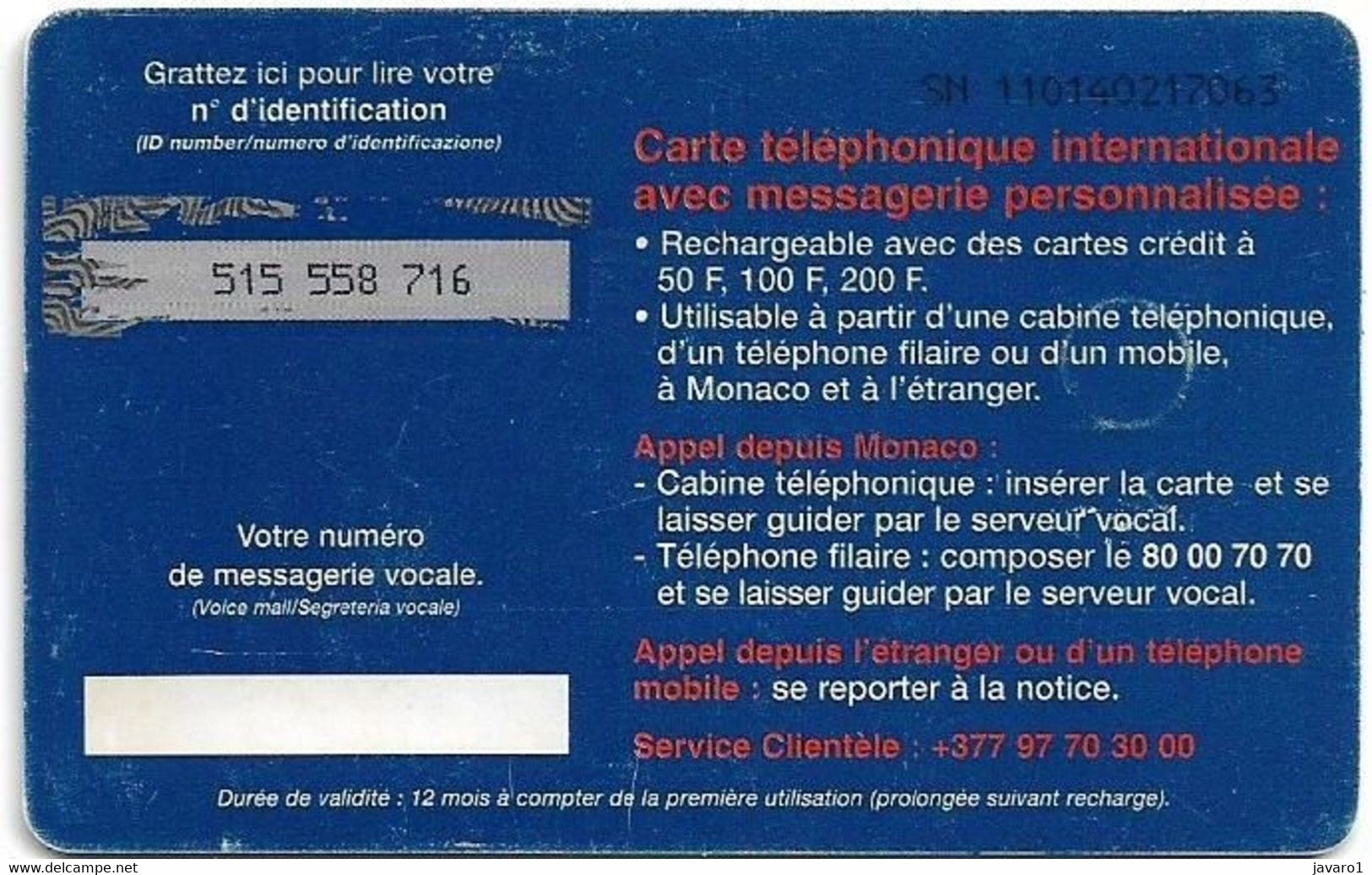 MONACO ; MF53 Carte Du Monde Rechargable Phonecard - Monaco