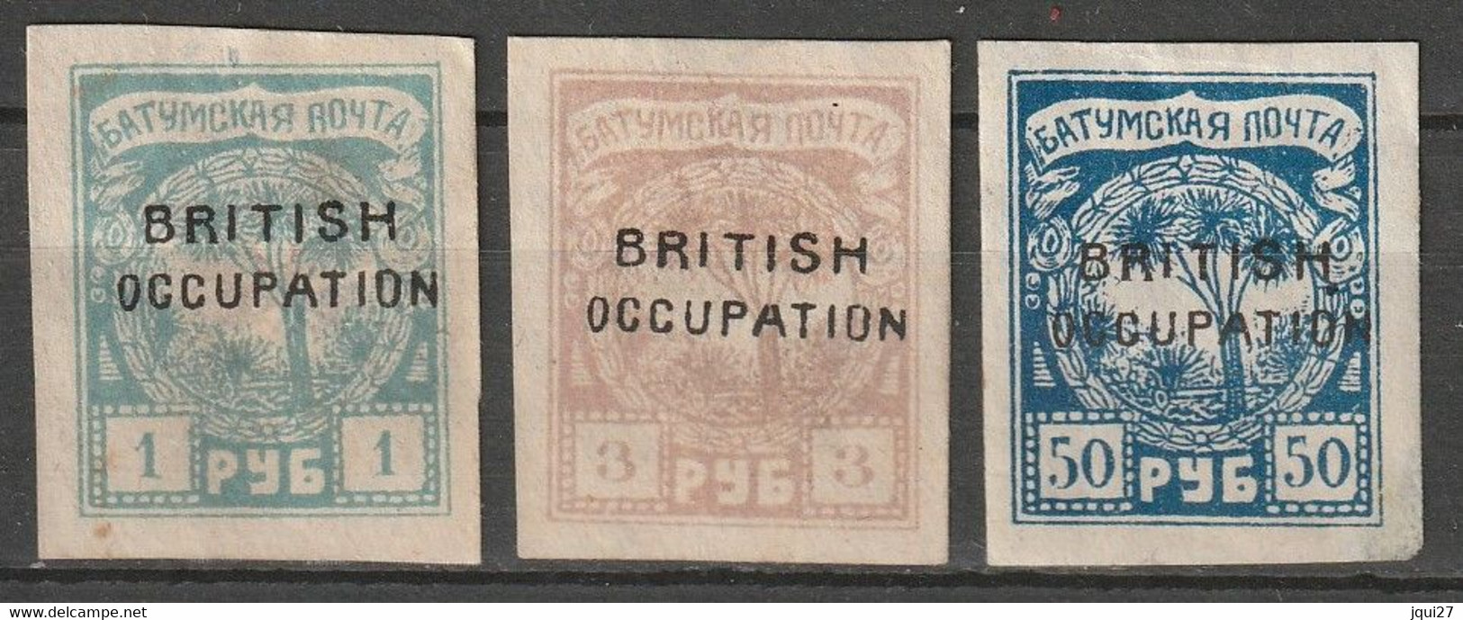 Russie Batoum Occupation Britannique N° 10, 51, 57 * - 1919-20 Occupation Britannique