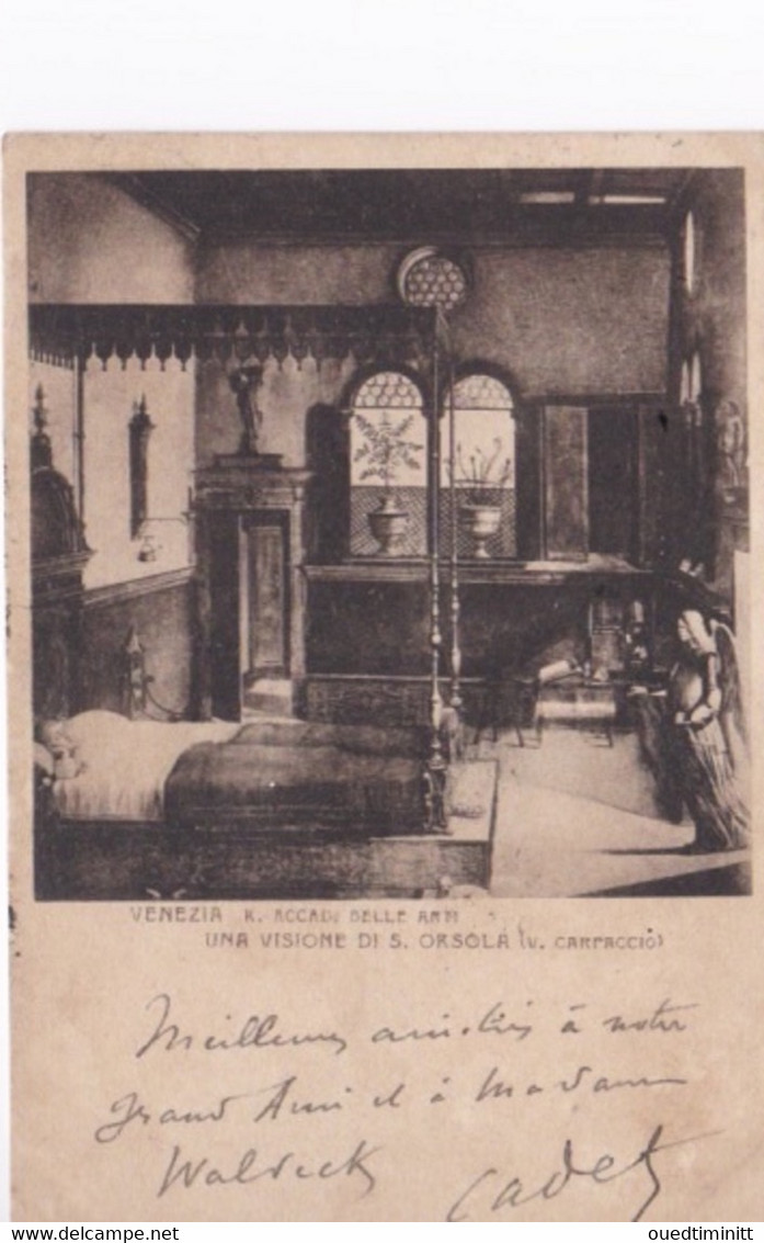 Venezia, Venise, Una Visione Di S Orsola. Carte Adressée à M. Waldeck-Rousseau. - Venezia (Venice)