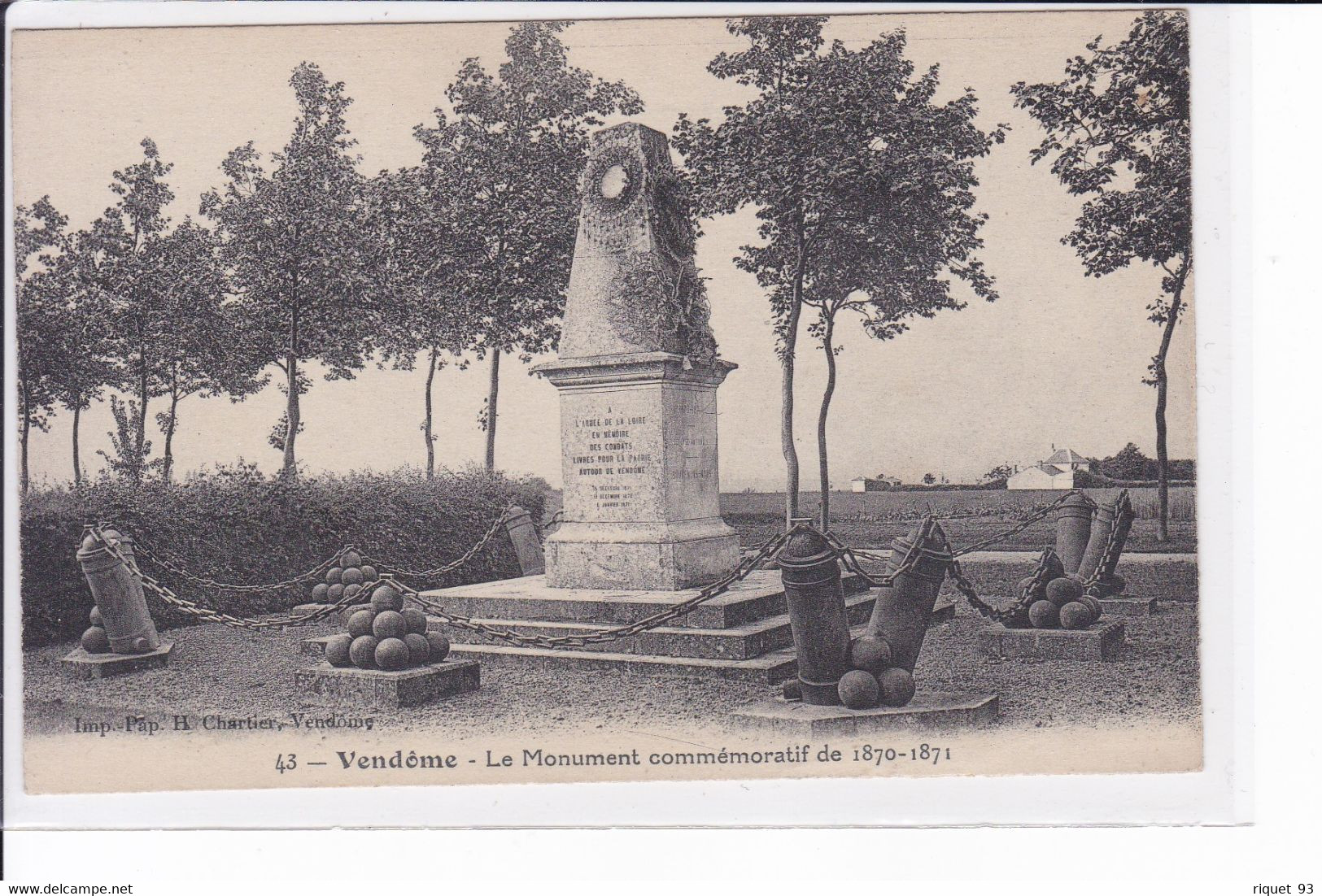 43 - VENDOME - Le Monument Commémoratif De 1870-1971 - Vendome