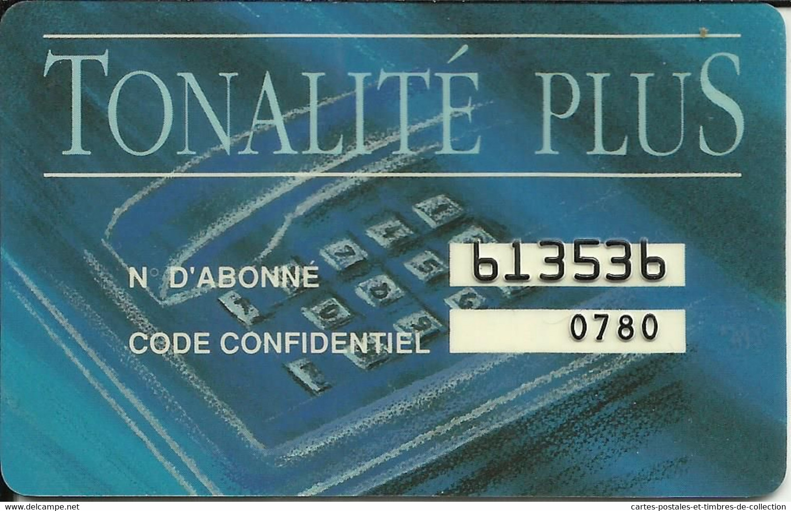 Carte D' Abonné , TONALITE PLUS De La Banque Populaire Du Centre - Disposable Credit Card