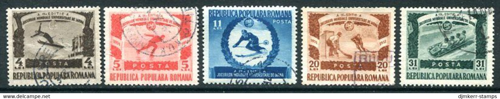 ROMANIA 1951 University Winter Games  Used  .  Michel 1247-51 - Oblitérés