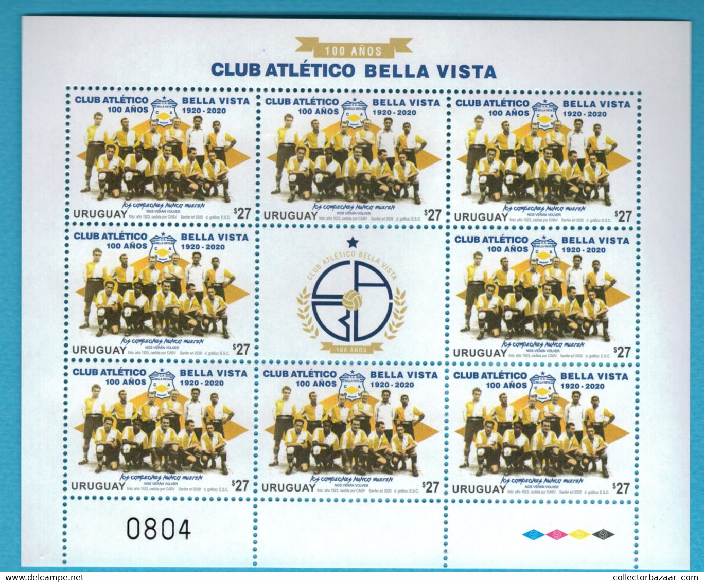 Uruguay 2020 Soccer Football Club MNH ** Sheetlet  World With Some Cup Champions Of 1930 Like Nassazzi - 1930 – Uruguay