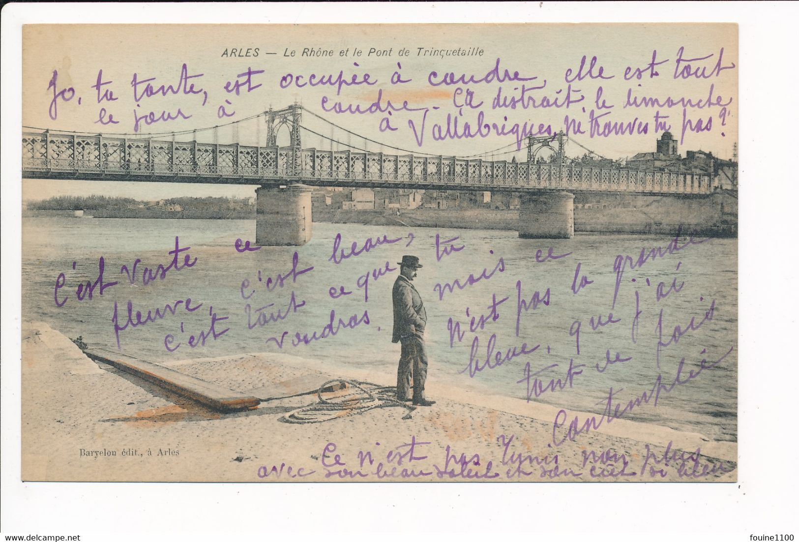 Carte D' ARLES Le Rhône Et Le Pont De Trinquetaille  ( Recto Verso ) - Arles