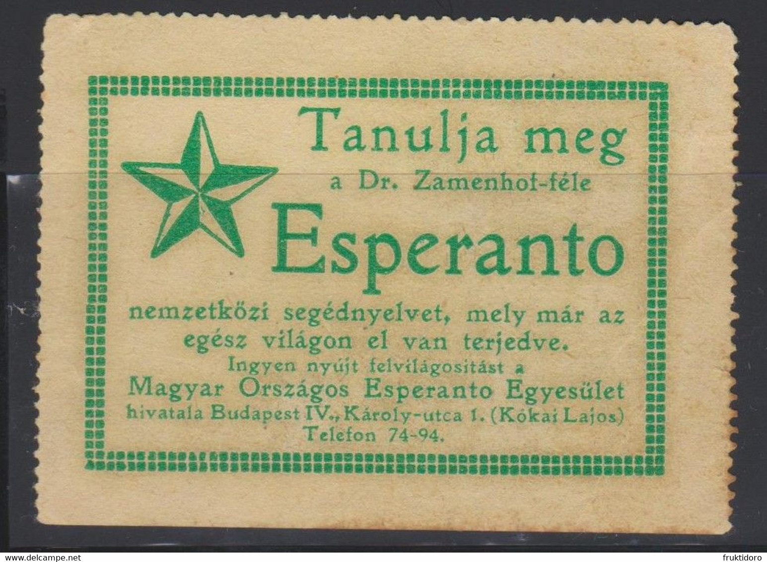 Esperanto Labels Hungary 1930 - Hungara Glumarko El 1930 - Esperanto