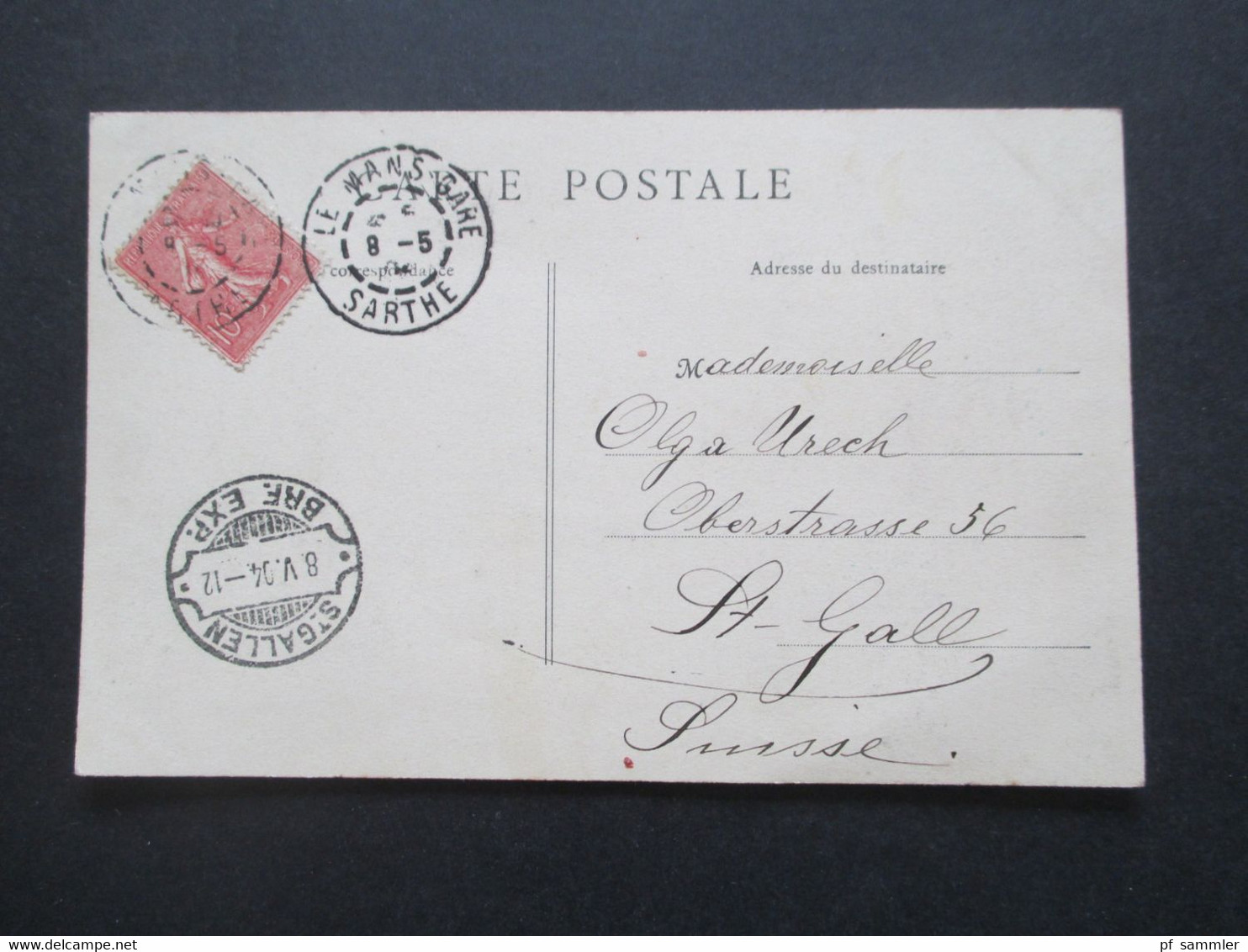 AK Frankreich Le Mans Jardin D'Horticulture Nach St. Gallen Gesendet Mit Rasierklingenstempel ST Gallen BRF. EXP. - Storia Postale