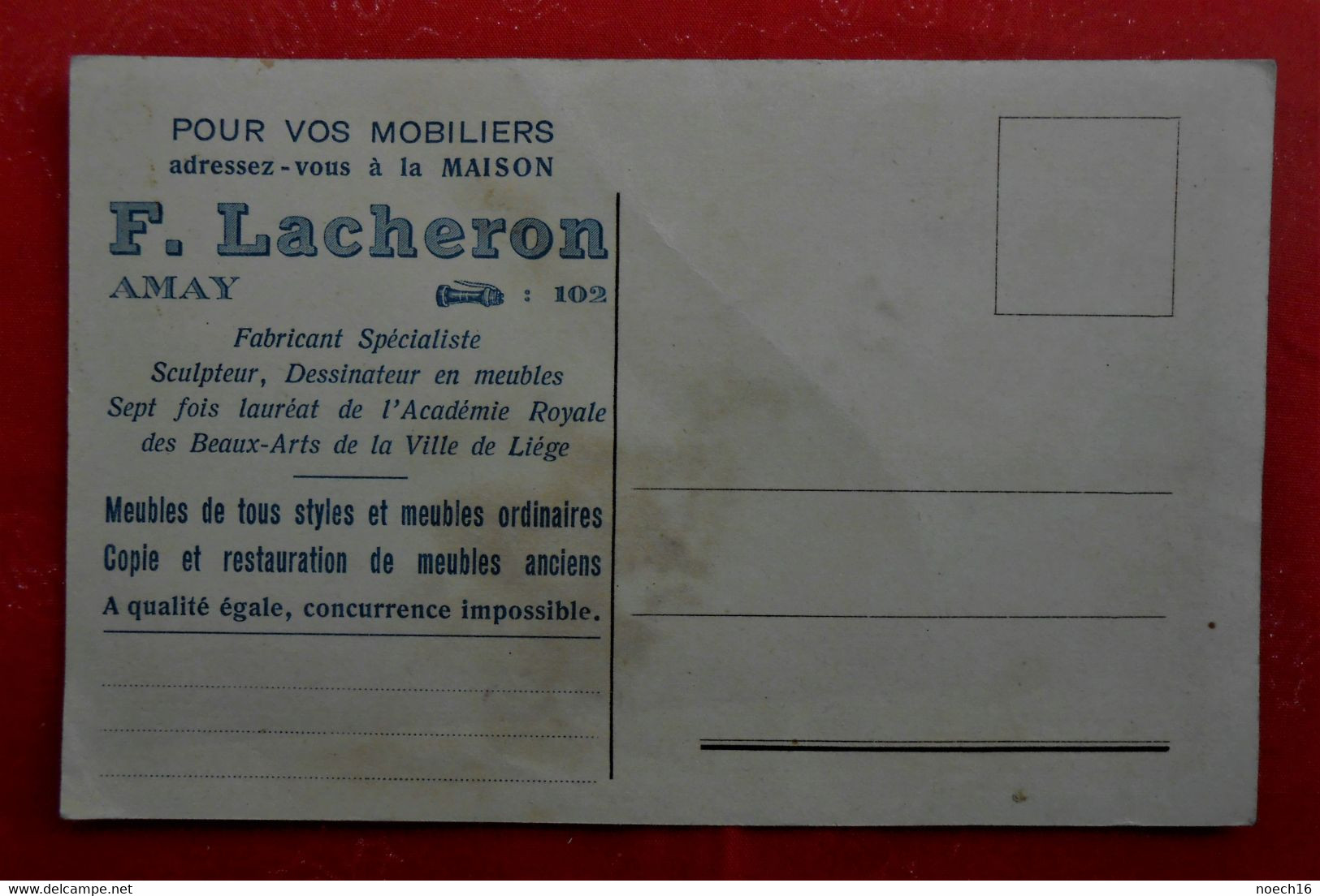 CPA Publicité Mobilier F Lacheron Amay/ Enfant  Et Papillons - Amay