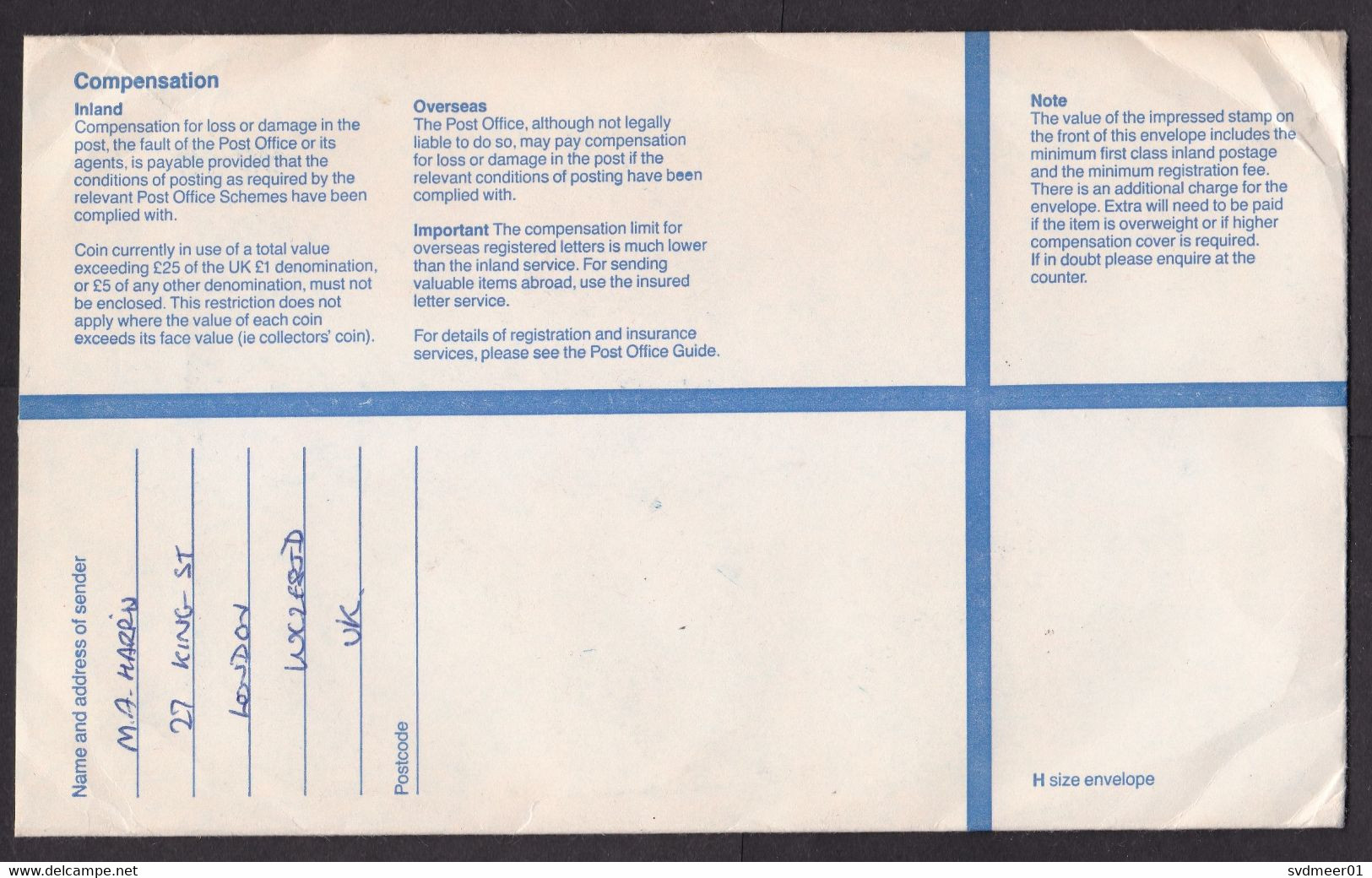 UK: Registered Stationery Cover To Germany, 1985, 2 Extra Stamps, Machin, 127 + 36 Rate, R-label London (minor Crease) - Unclassified